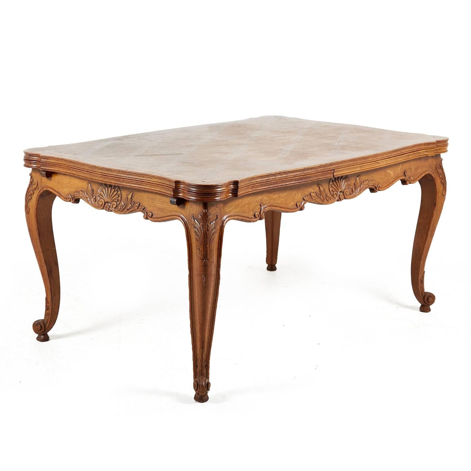 French Antique Louis XV Style Draw Leaf Table