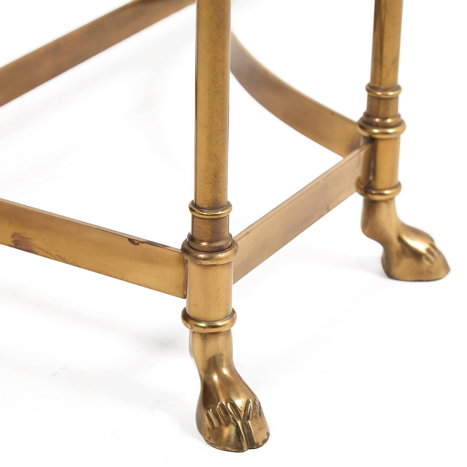 vintage brass and glass console table