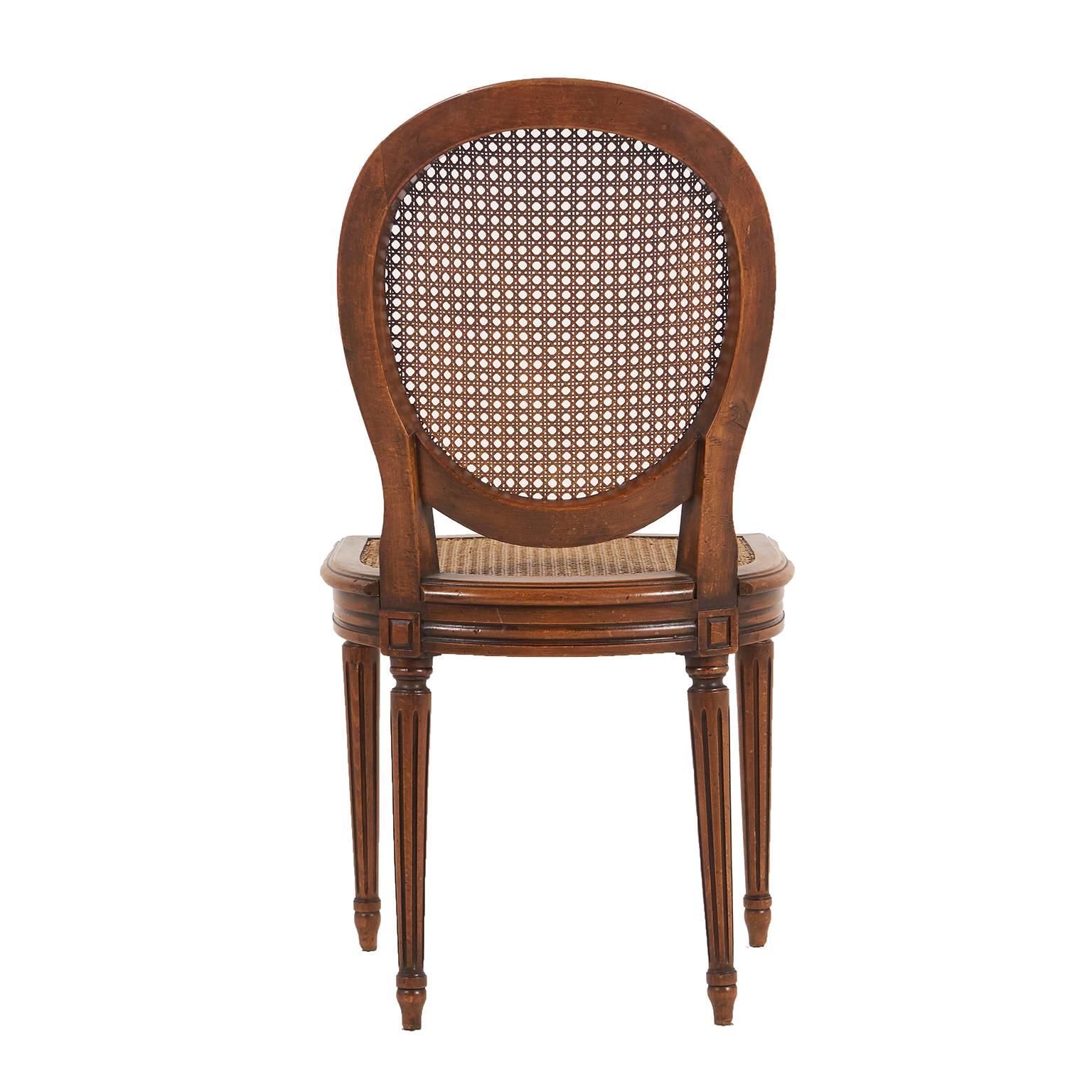 Set of Six Louis XVI Cane Chairs with Cameo Backs FA-1115 In Excellent Condition In Vancouver, British Columbia