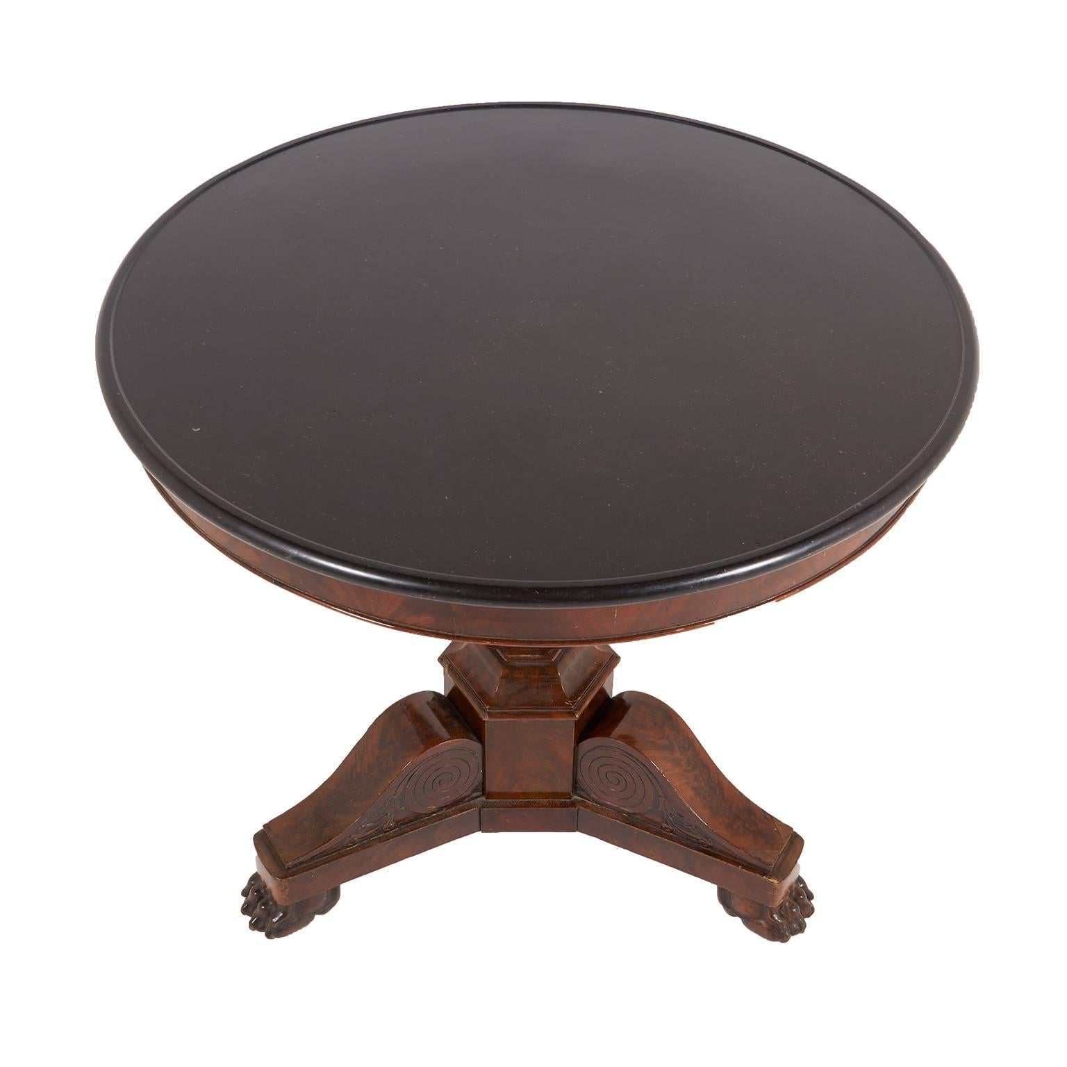 Lovely smaller French 19th Century gueridon from Paris. Black slate top.


