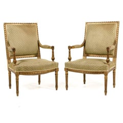 French Louis XVI-Style Carved Gilt Salon Set