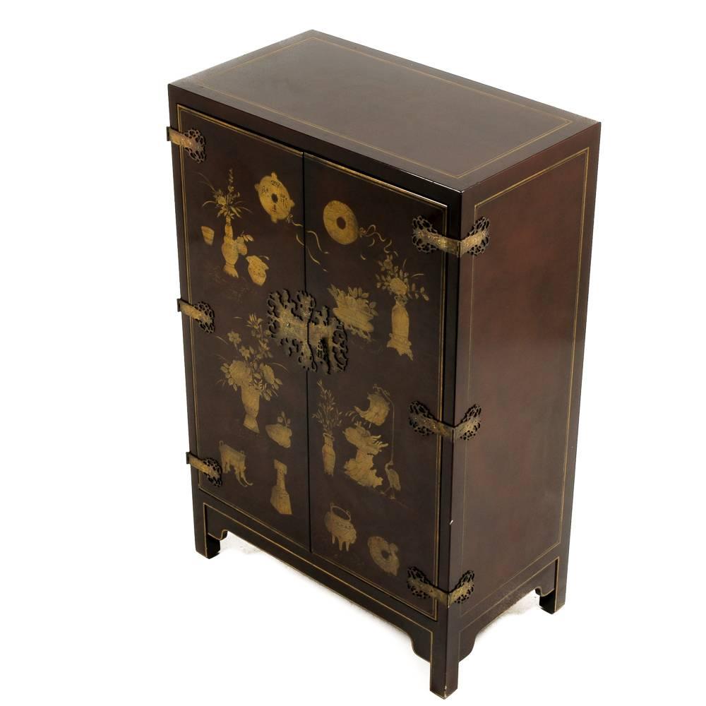 Vintage Asian Cabinet with Bronze Mounts 1