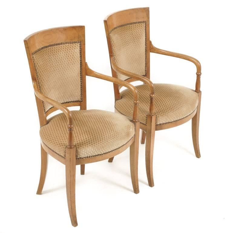Hammered Pair of French Empire-Style Armchairs