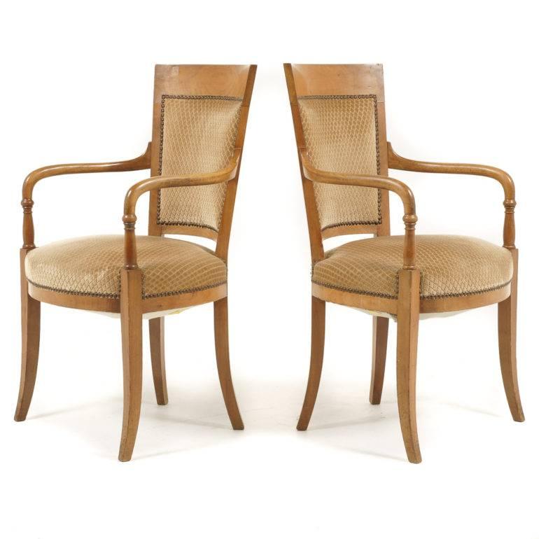 Pair of French Empire-Style Armchairs In Excellent Condition In Vancouver, British Columbia