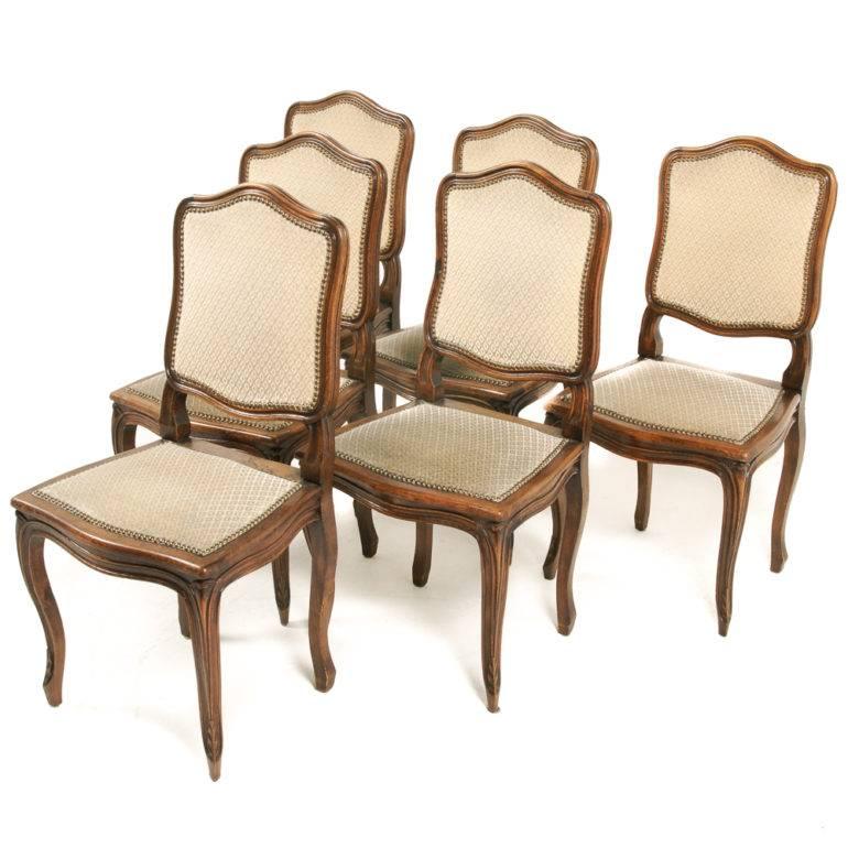 20th Century Set of Six Louis XV-Style Dining Chairs