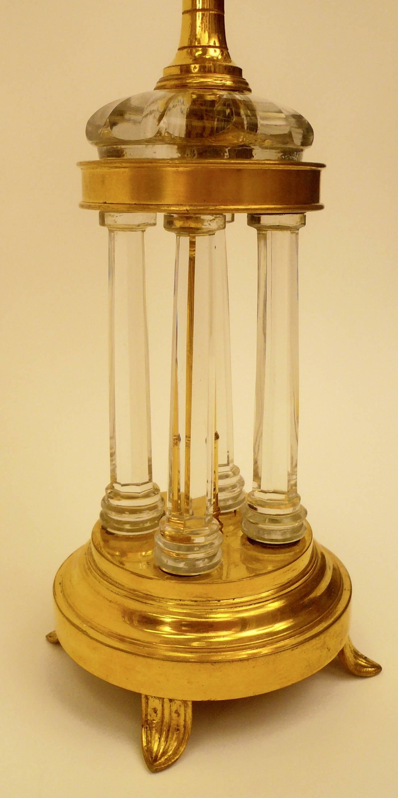 George III Paire de candélabres en bronze doré et cristal taillé, attribué à William Parker en vente