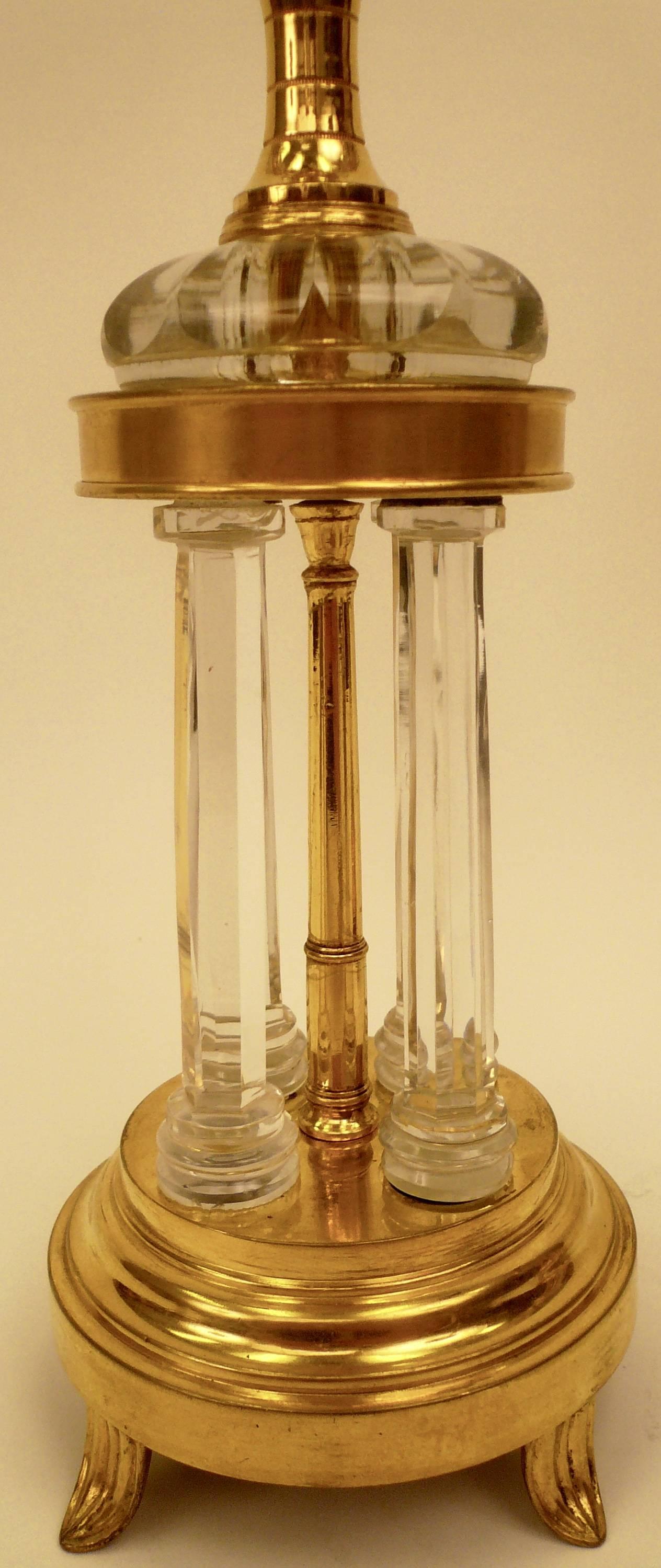 Paire de candélabres en bronze doré et cristal taillé, attribué à William Parker en vente 1