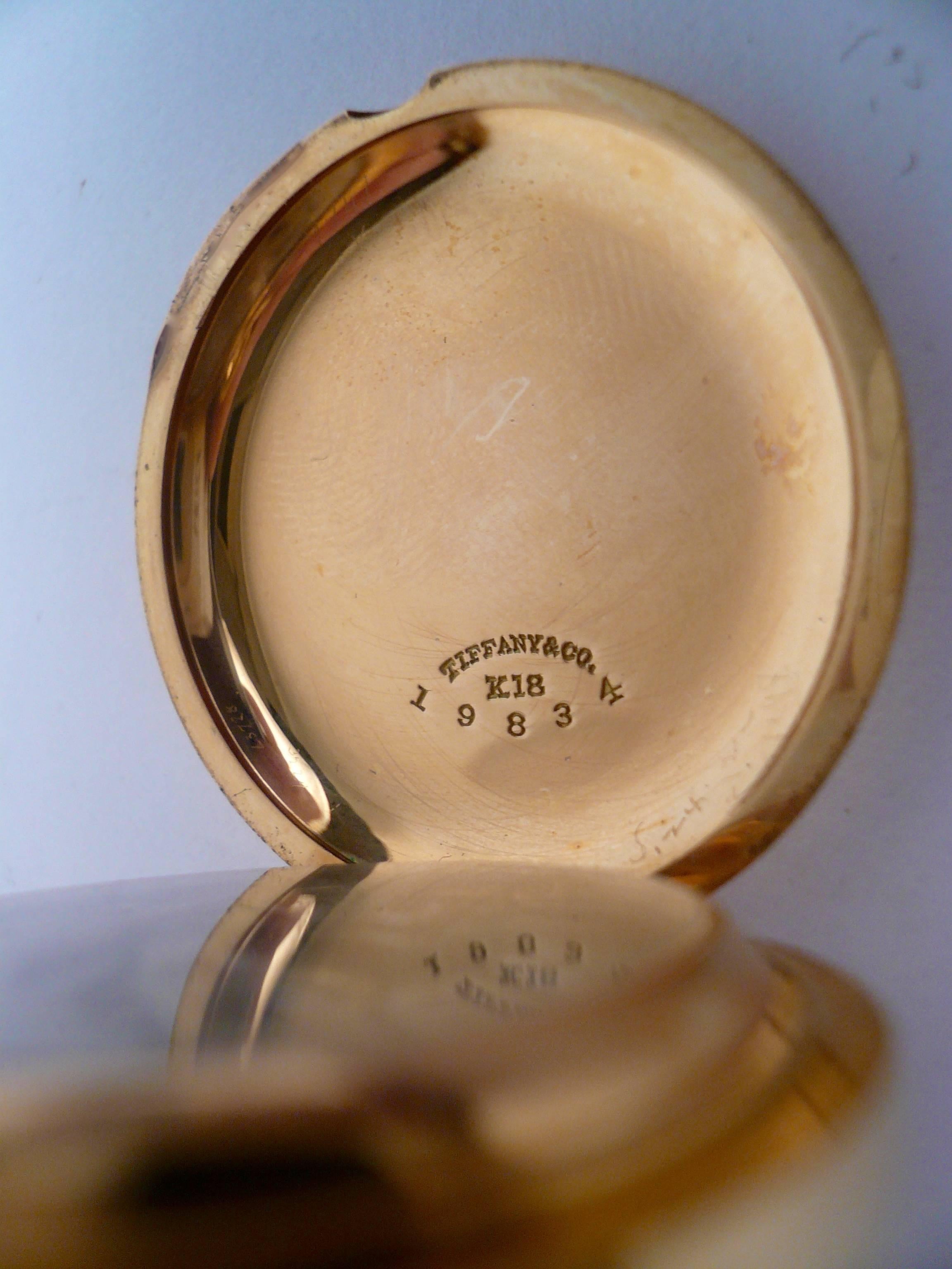 Late 19th Century Tiffany & Co. 18 Karat Yellow Gold and Enamel Pendant Watch