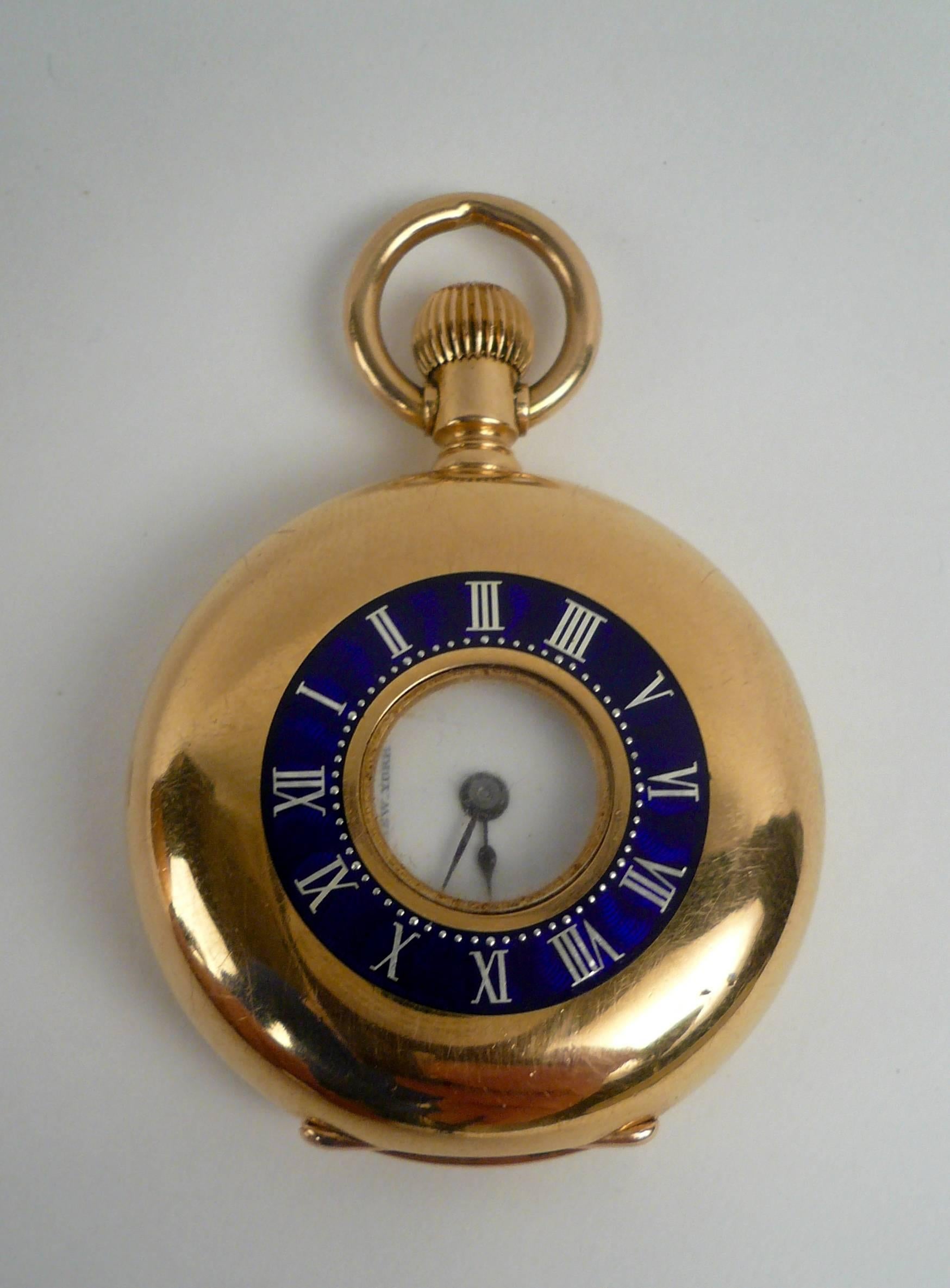 Tiffany & Co. 18 Karat Yellow Gold and Enamel Pendant Watch 1