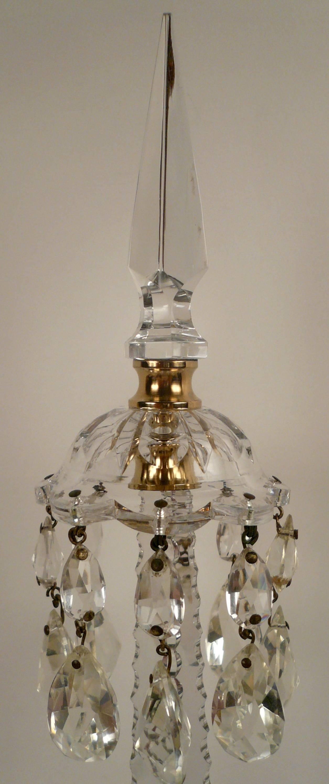 George III Set of Four Gilt Bronze and Crystal Georgian Style Sconces by E. F. Caldwell