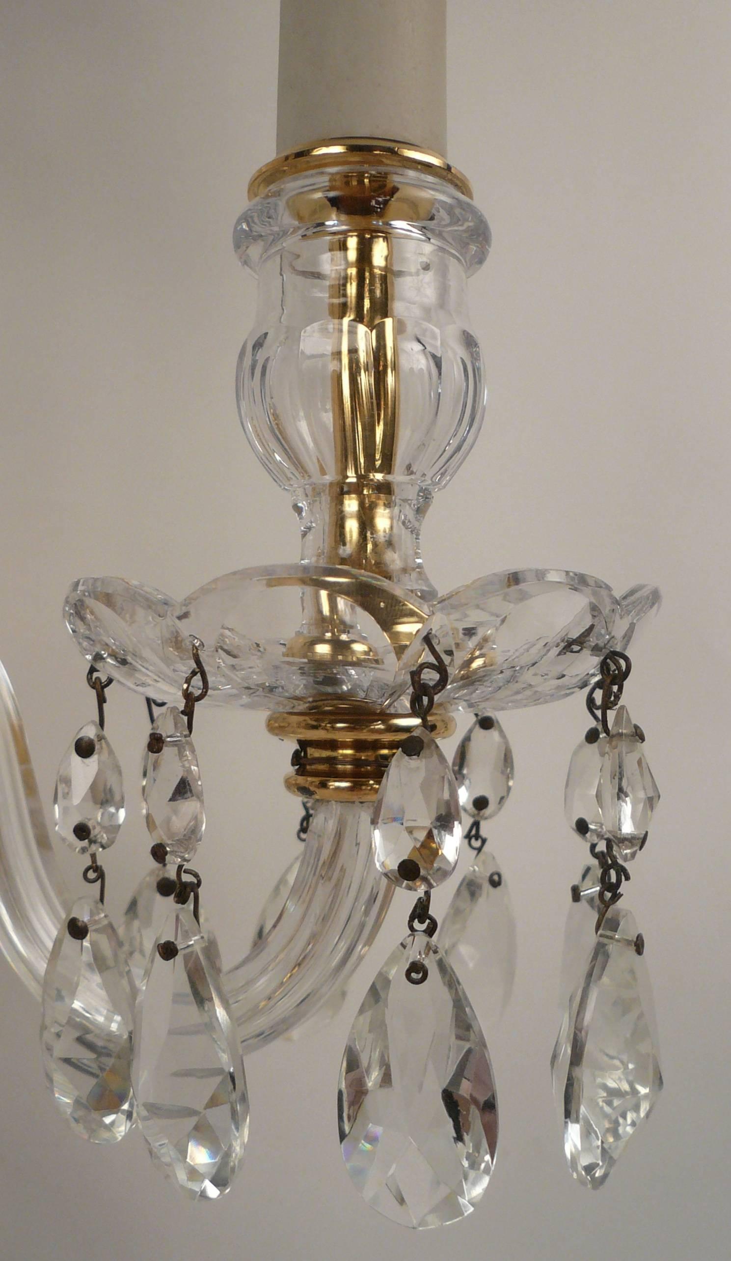 20th Century Set of Four Gilt Bronze and Crystal Georgian Style Sconces by E. F. Caldwell