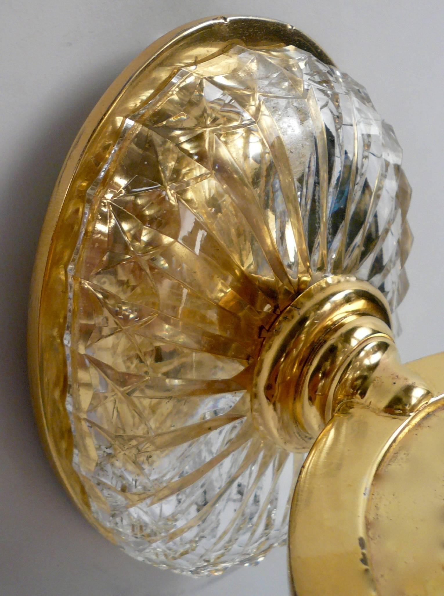 Set of Four Gilt Bronze and Crystal Georgian Style Sconces by E. F. Caldwell 2