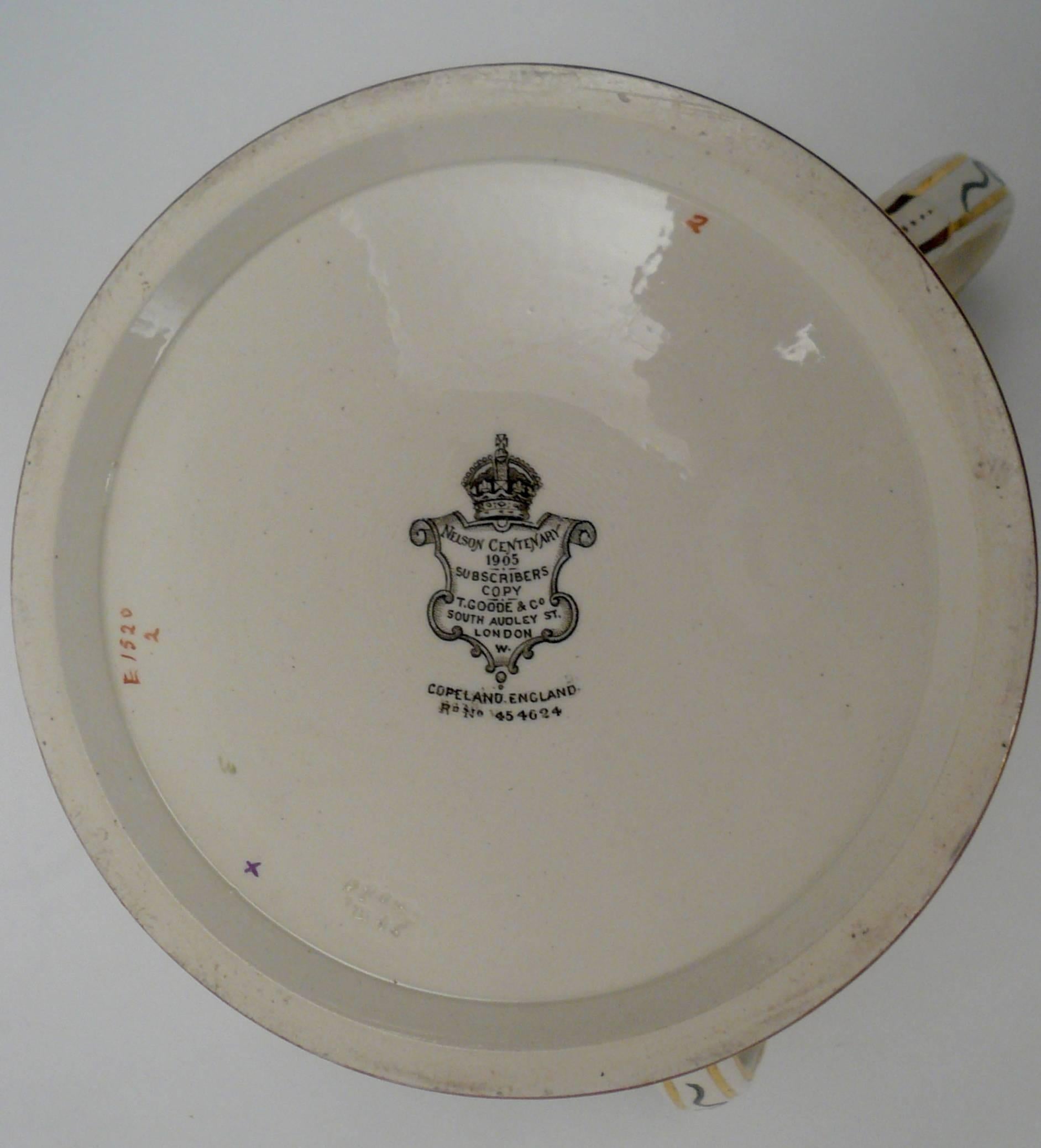 Copeland Porcelain Lord Nelson Commemorative Tyg In Excellent Condition For Sale In Pittsburgh, PA