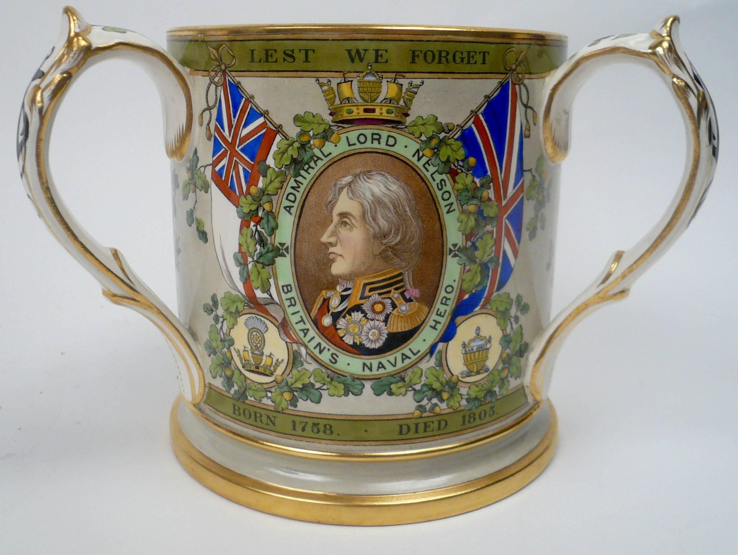 20th Century Copeland Porcelain Lord Nelson Commemorative Tyg For Sale