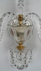Pair of Caldwell Georgian Style Cut Crystal and Gilt Bronze Sconces