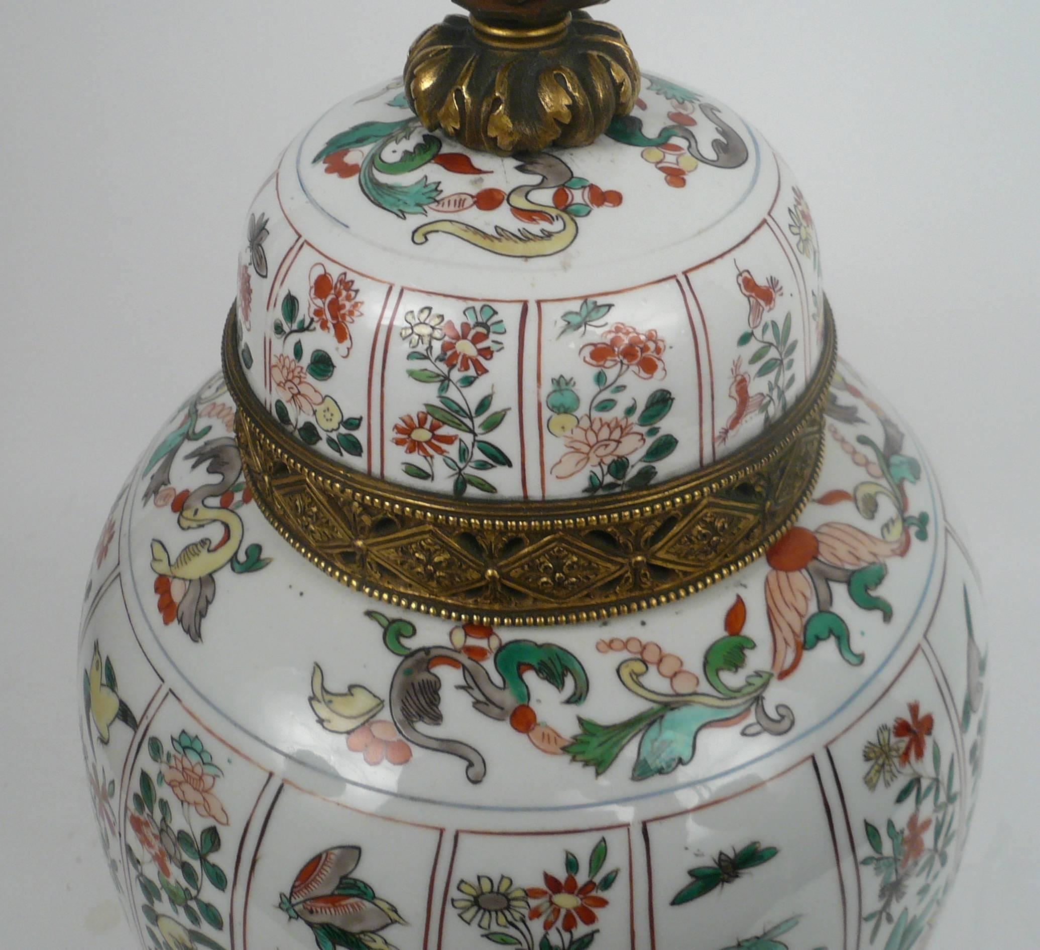E. F. Caldwell Gilt Bronze Mounted Samson Porcelain 'Chinese Export' Lamp In Excellent Condition In Pittsburgh, PA