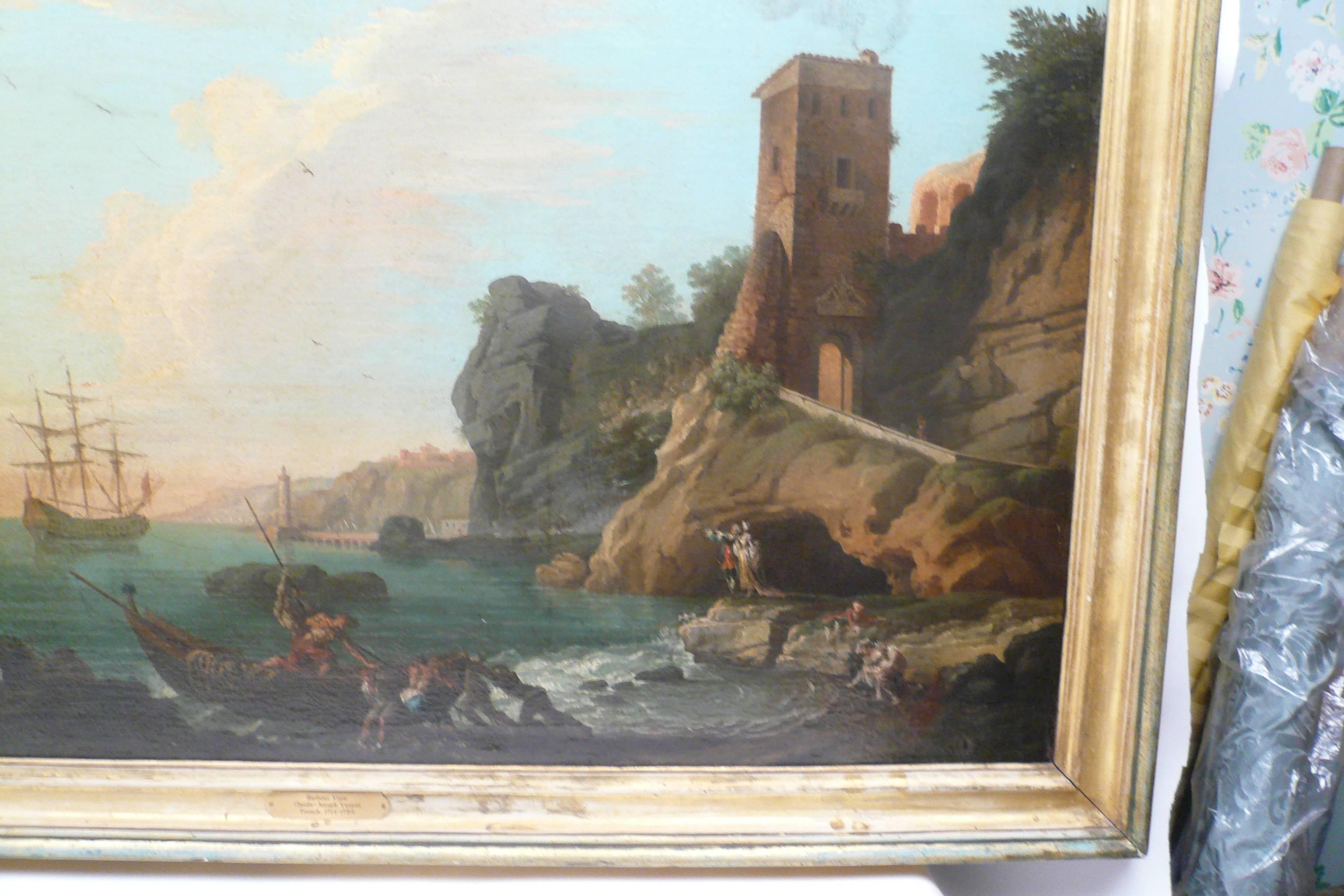 Harbor View, Attributed to Claude J. Vernet, Oil on Canvas 3