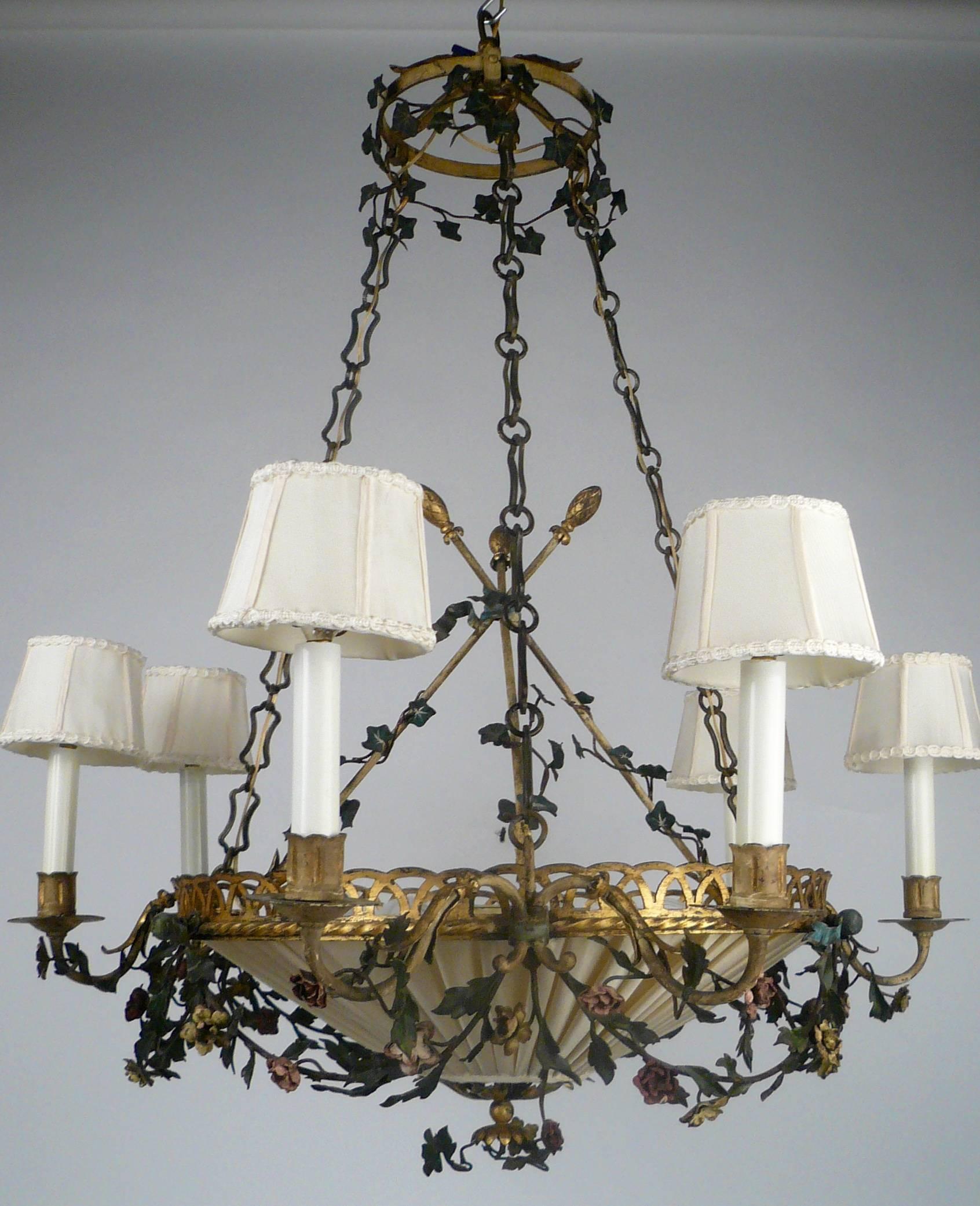 Neoclassical Tole Chandelier 3
