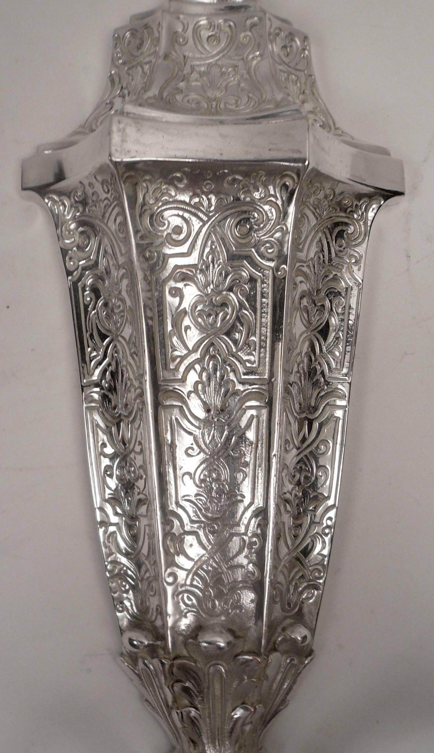 20th Century Six Signed E. F. Caldwell Early Georgian Style Silver Sconces