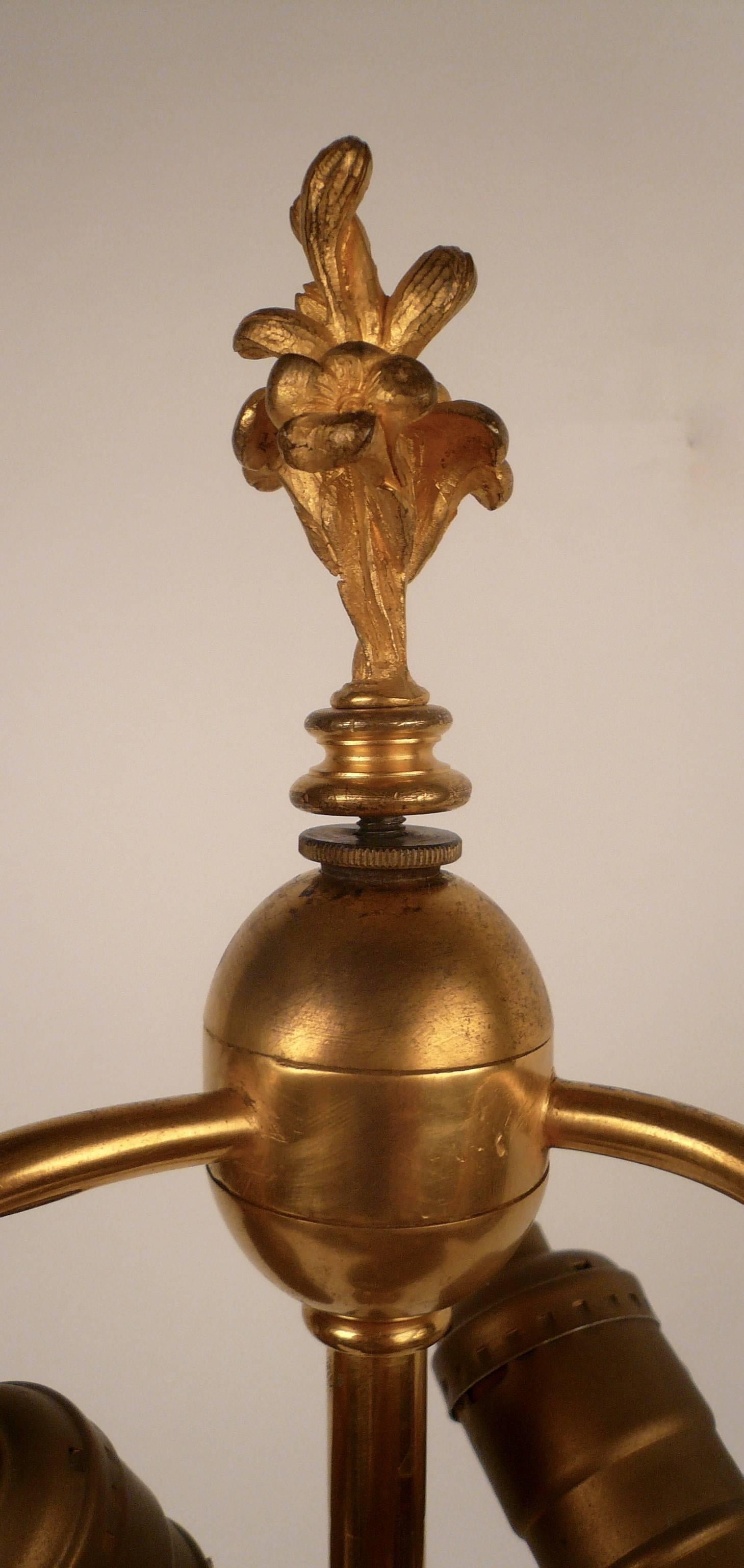 Edward F. Caldwell Gilt Bronze and Marble Table Lamp For Sale 1