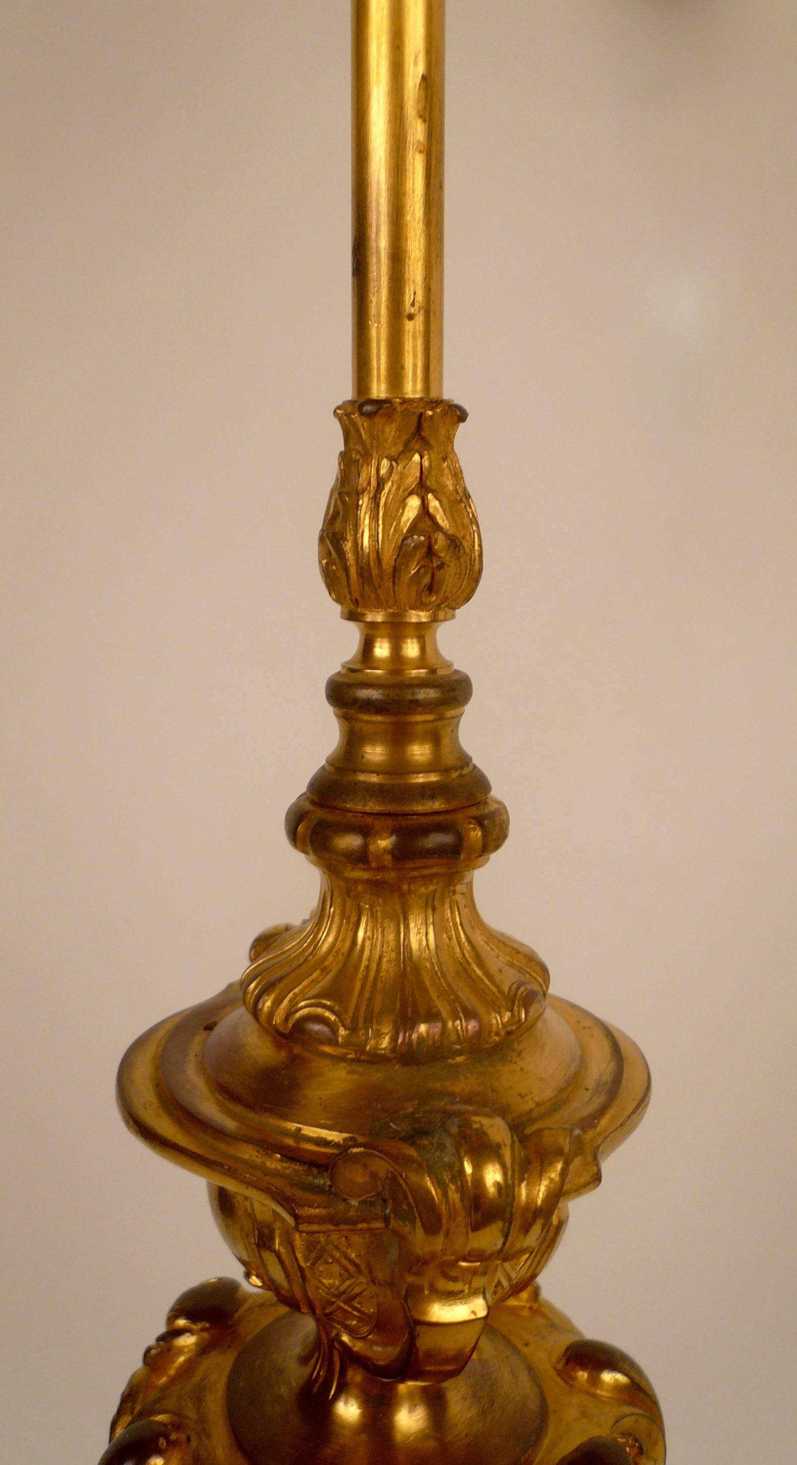 20th Century Edward F. Caldwell Gilt Bronze and Marble Table Lamp For Sale