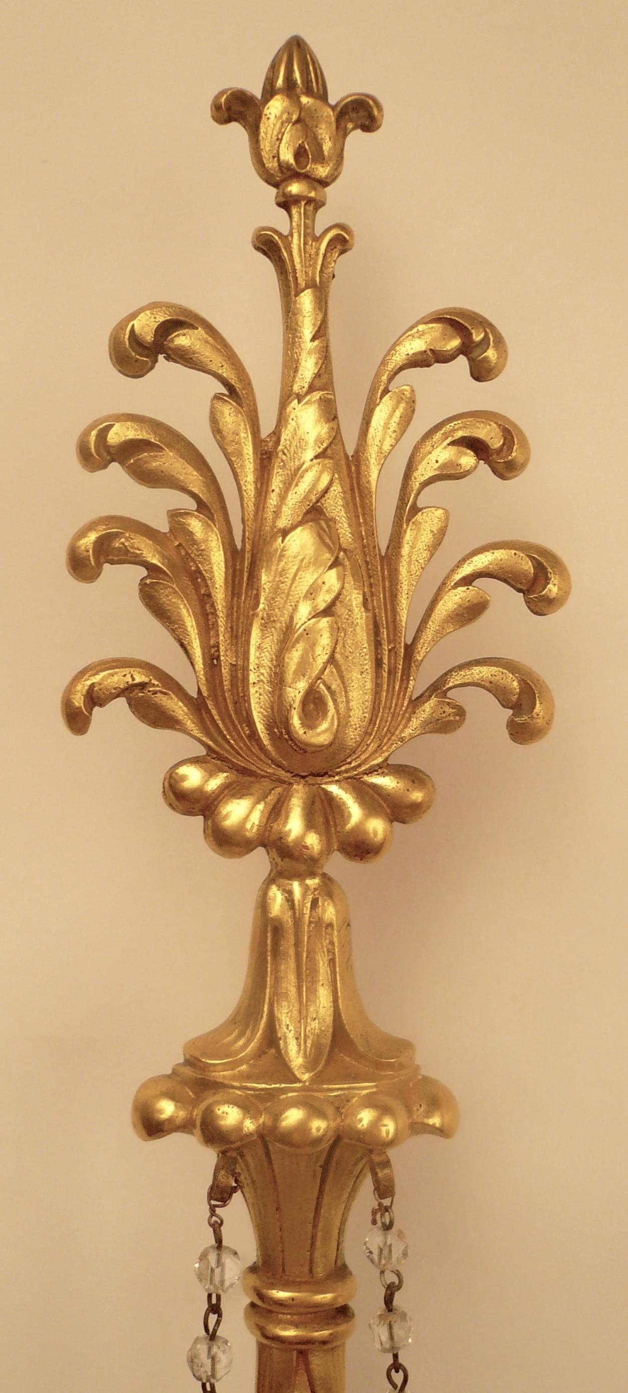 20th Century Gilt Bronze and Wedgwood Jasperware Sconces in the Style of Robert Adam