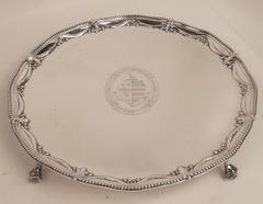 Large George III Sterling Silver Salver by John Carter, circa 1776