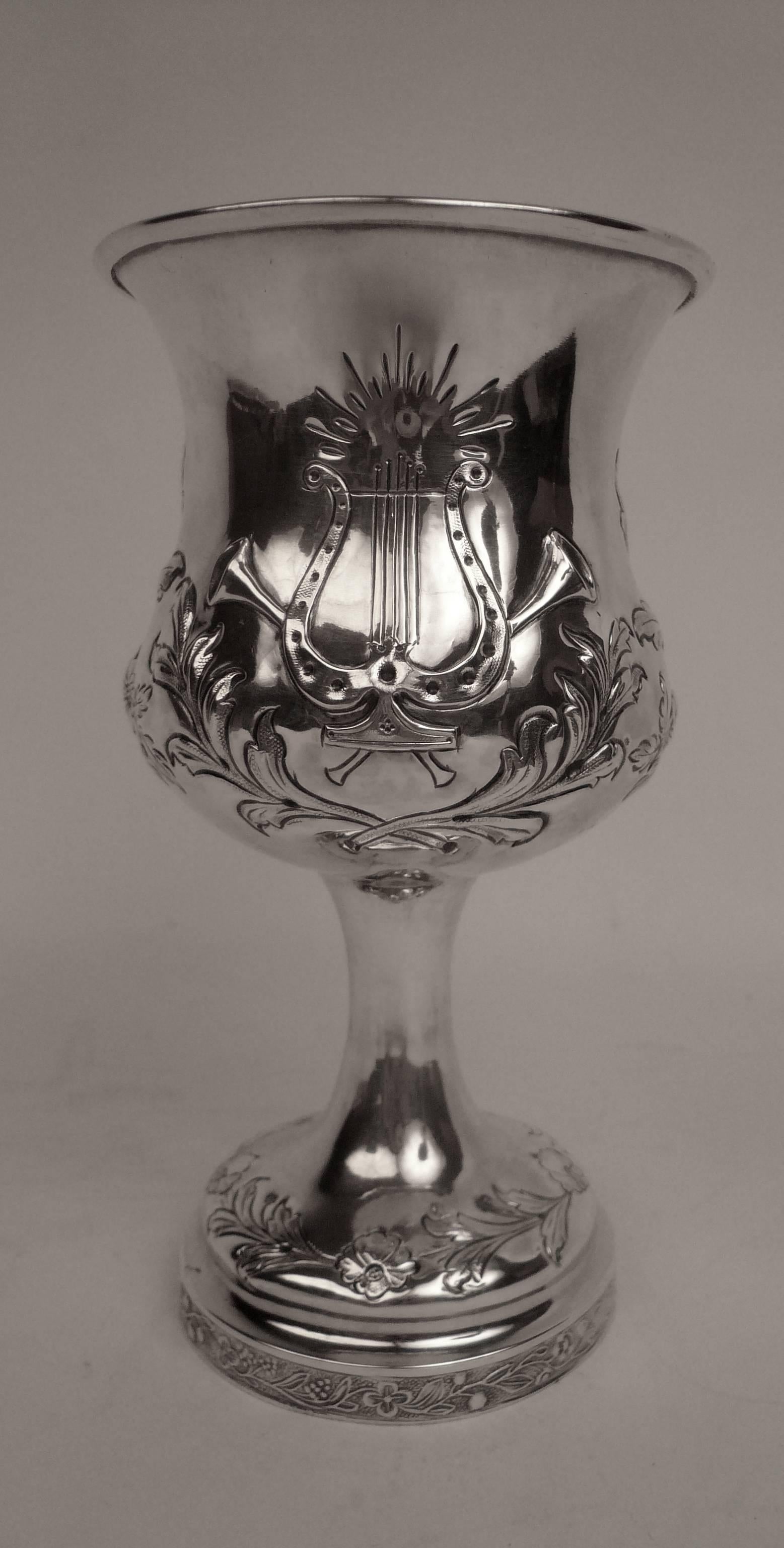 Victorian Mid-19th Century Philadelphia Coin Silver Presentation Goblet