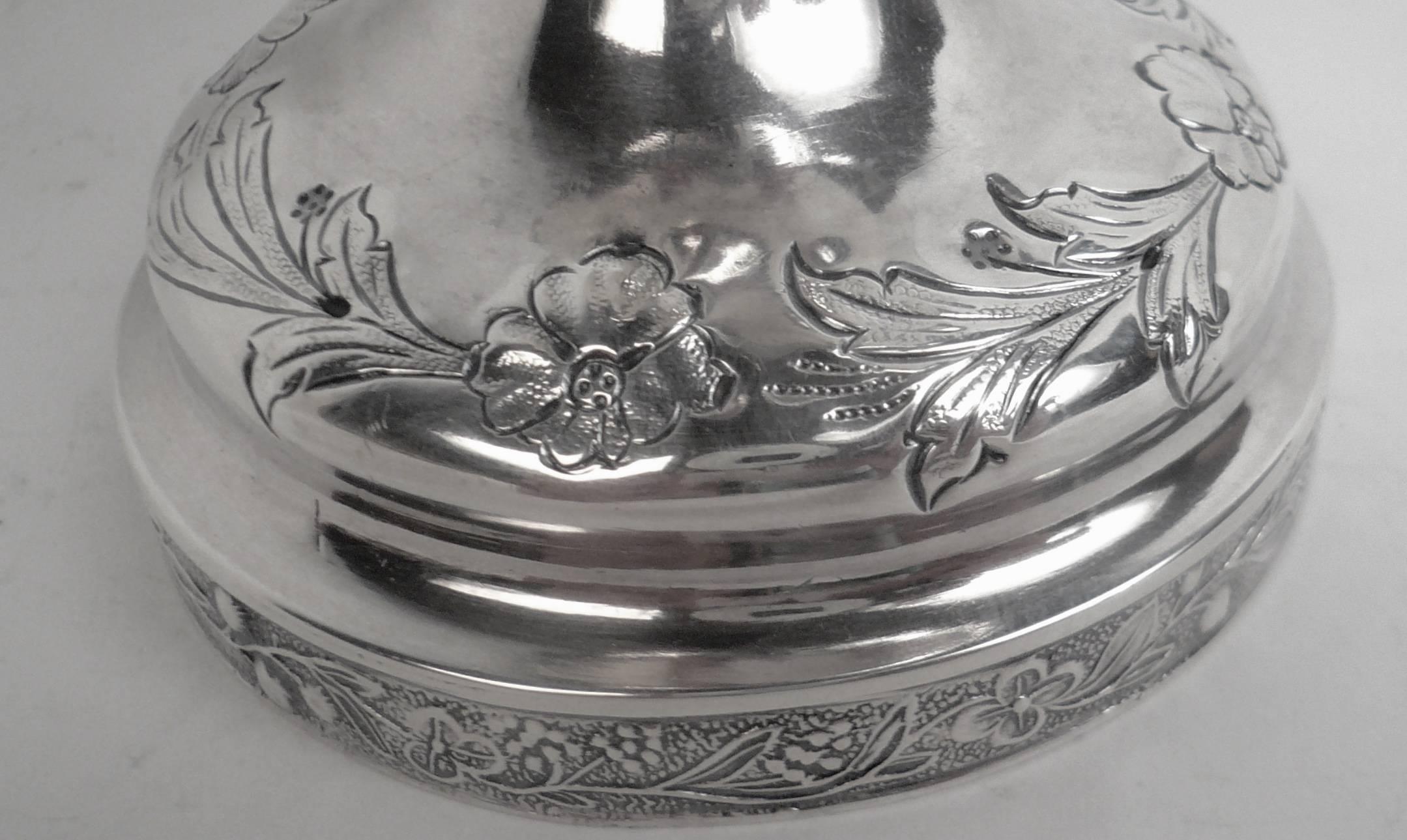 Repoussé Mid-19th Century Philadelphia Coin Silver Presentation Goblet