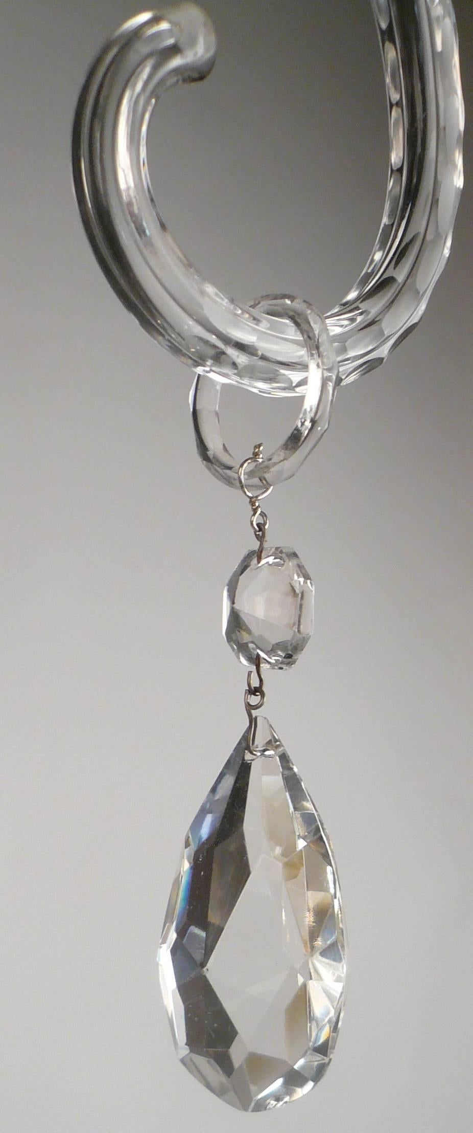 Faceted Regency Style Crystal Chandelier after Lafount