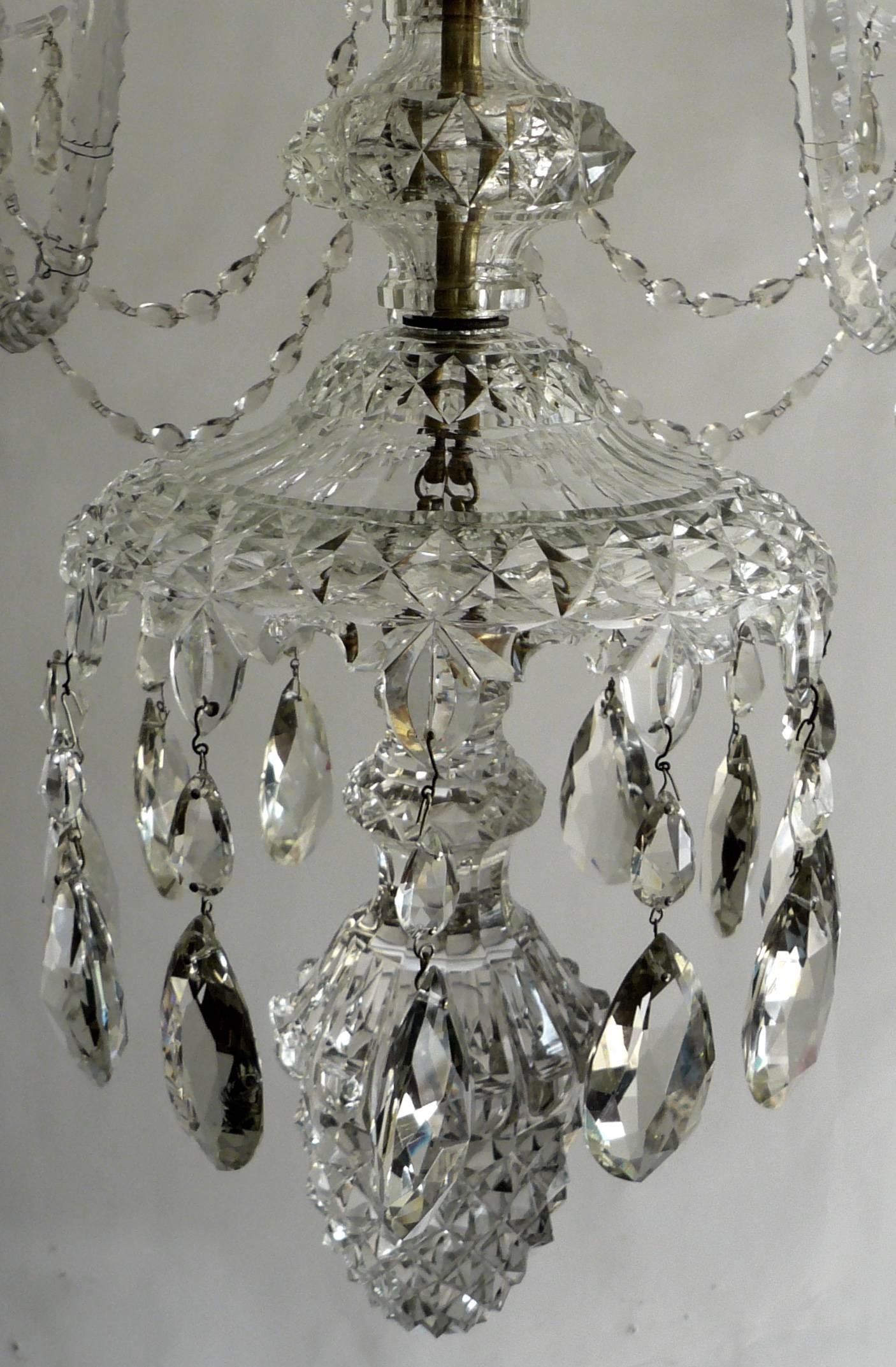 20th Century Massive Georgian Style Anglo-Irish Crystal Chandelier by Perry & Co.