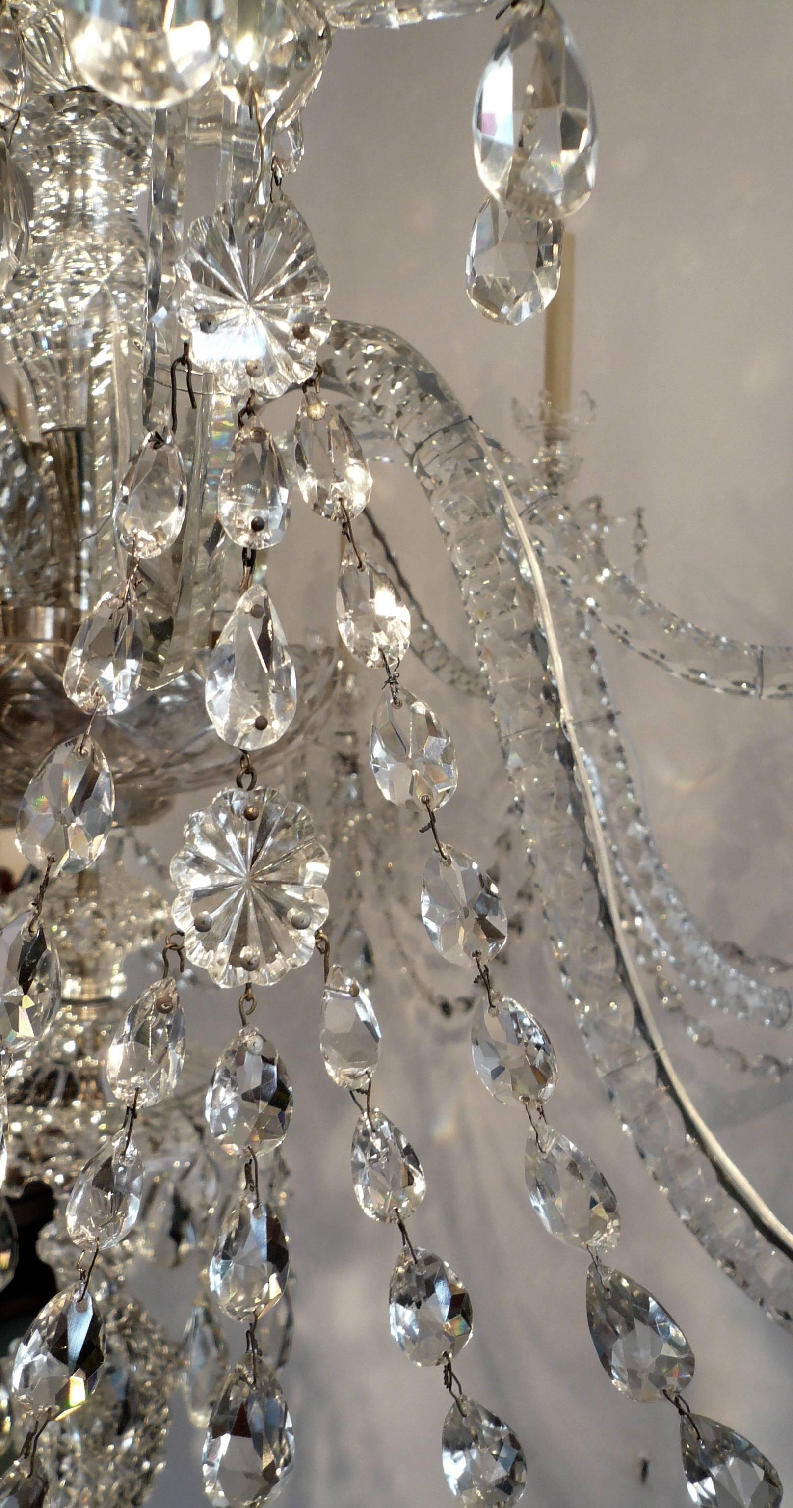 Massive Georgian Style Anglo-Irish Crystal Chandelier by Perry & Co. 3