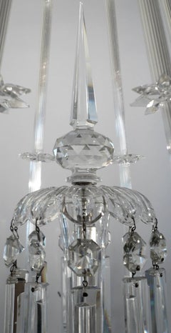 19th Century English Cut Crystal Chandelier, Signed F & C Osler