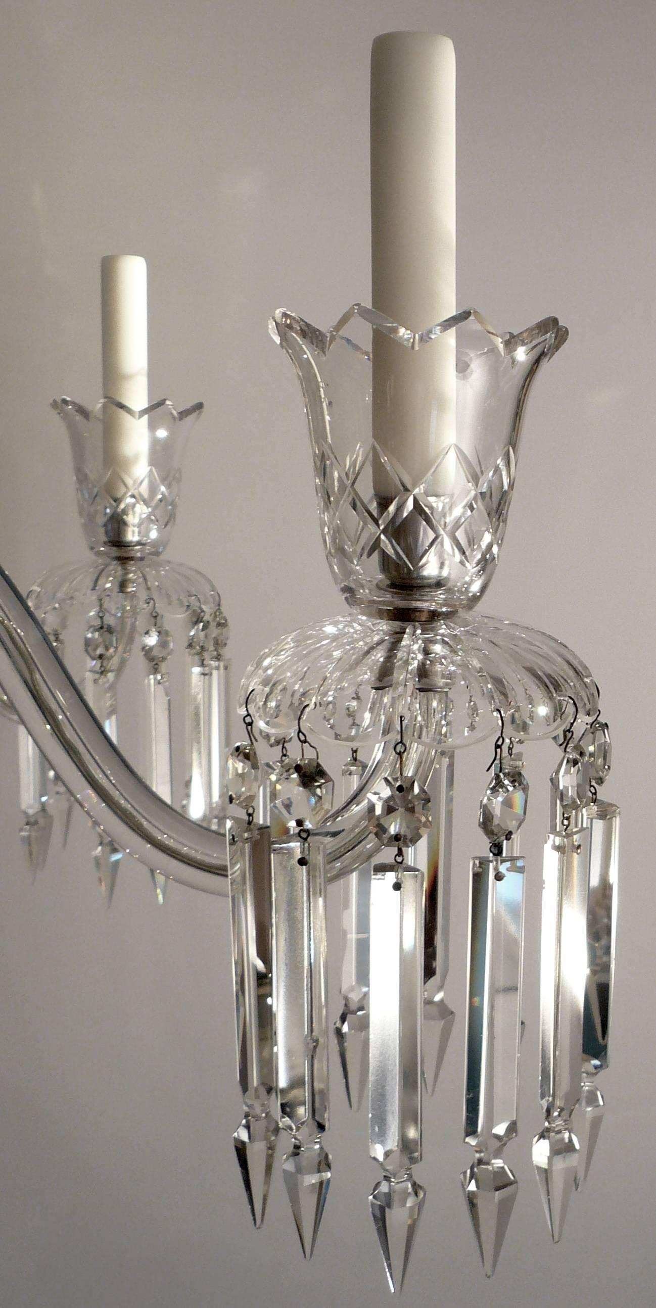Victorian 19th Century English Cut Crystal Chandelier, Signed F & C Osler For Sale
