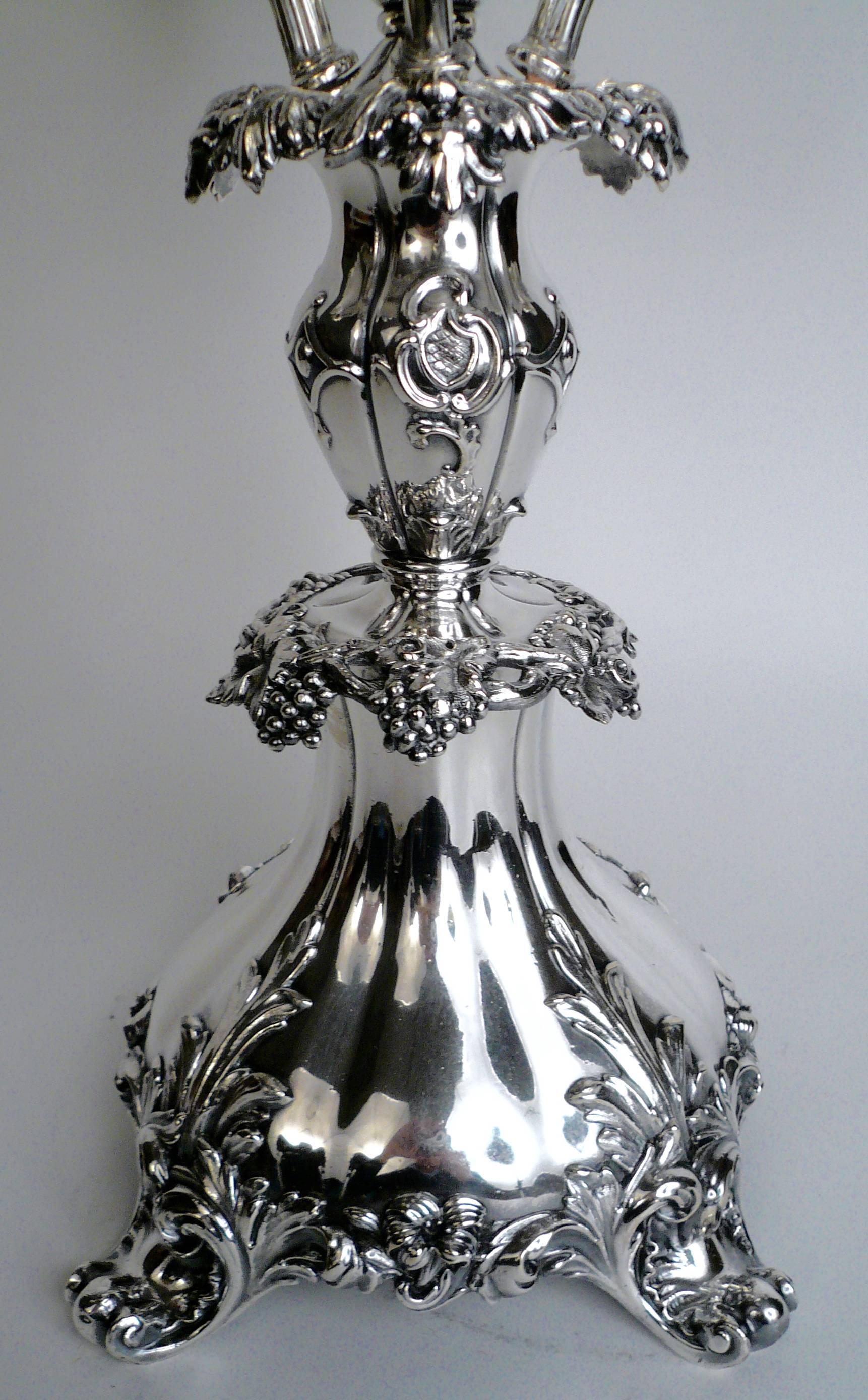 English Sheffield Plate Silver and Cut Crystal Epergne 2