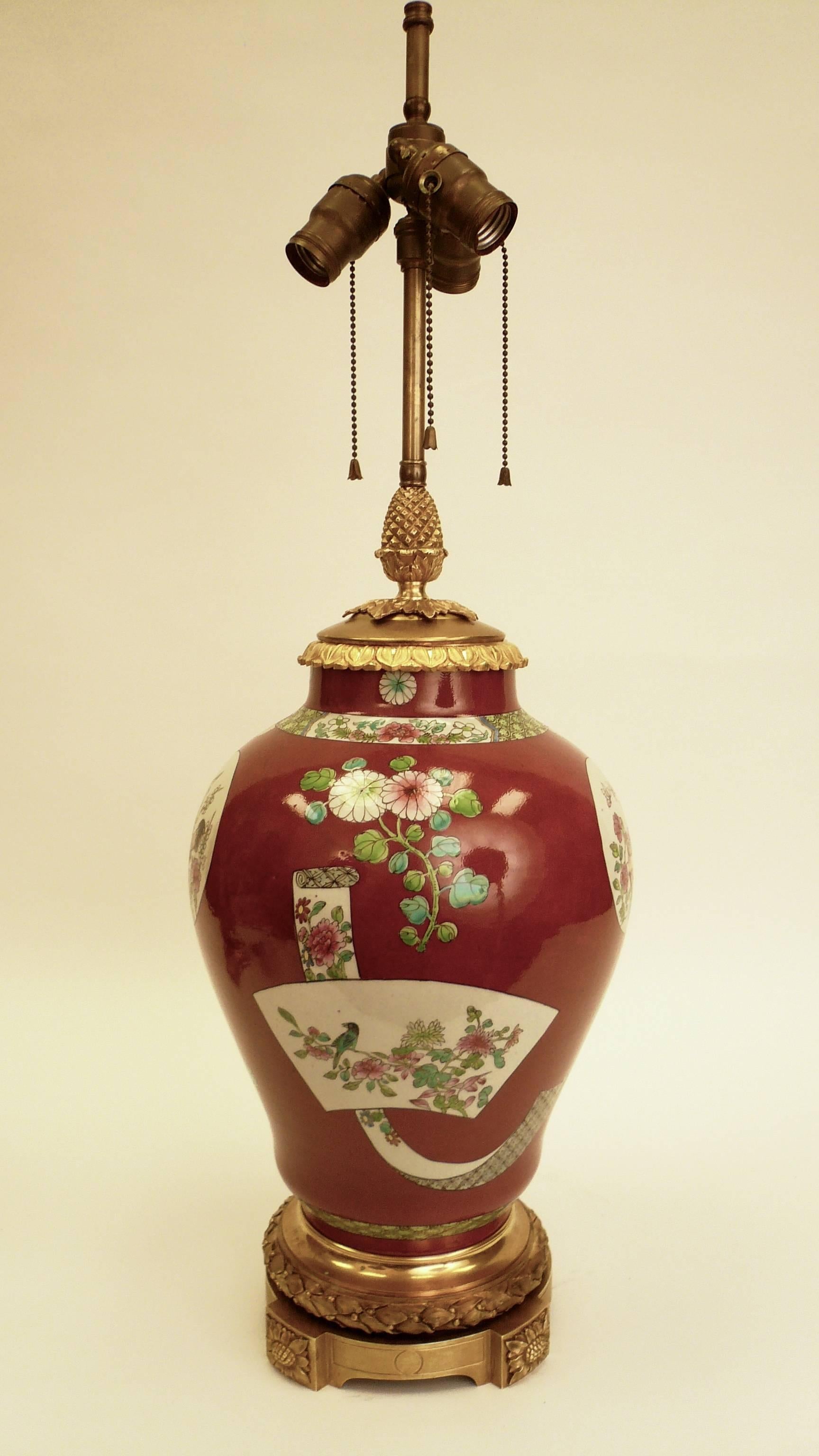 Bronze Mounted Chinese Porcelain Lamp 2