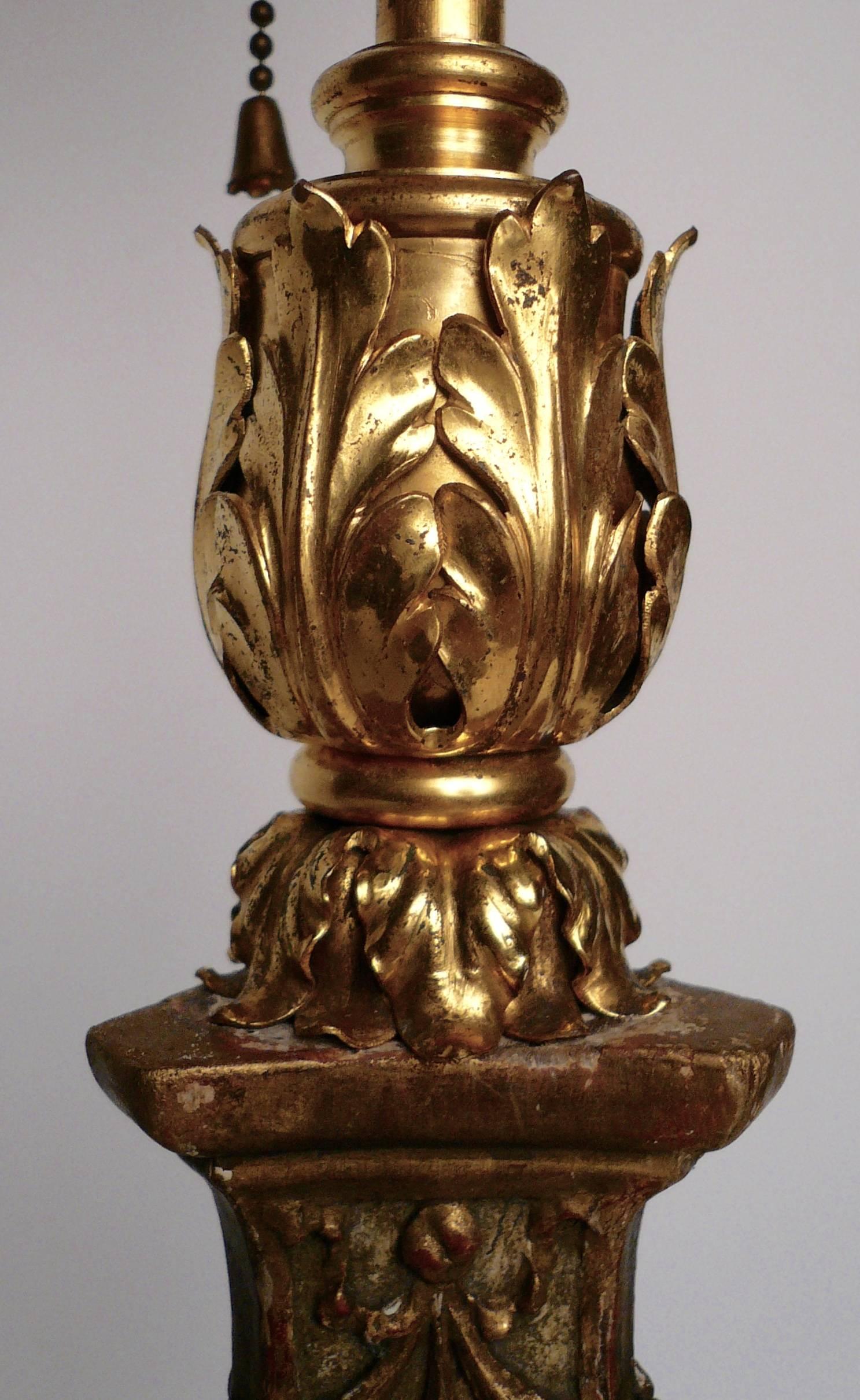 E. F. Caldwell Giltwood, Marble and Bronze Neoclassical Lamp In Excellent Condition For Sale In Pittsburgh, PA