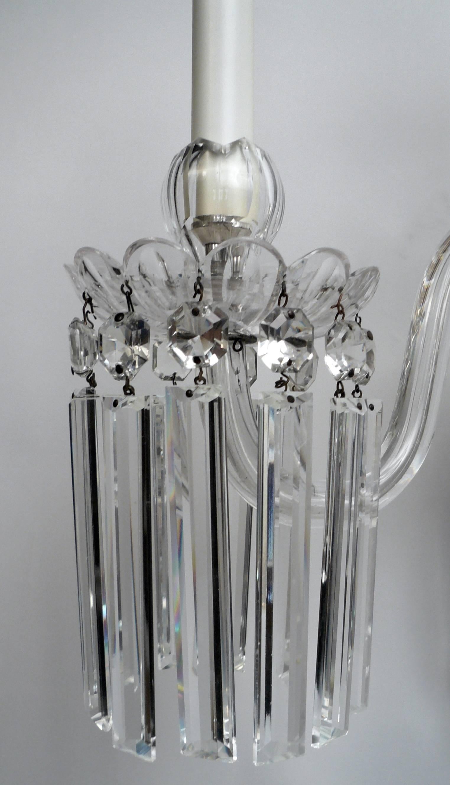 Faceted Four Very Fine Mid-19th Century English Cut Crystal Sconces, Attributed to Osler