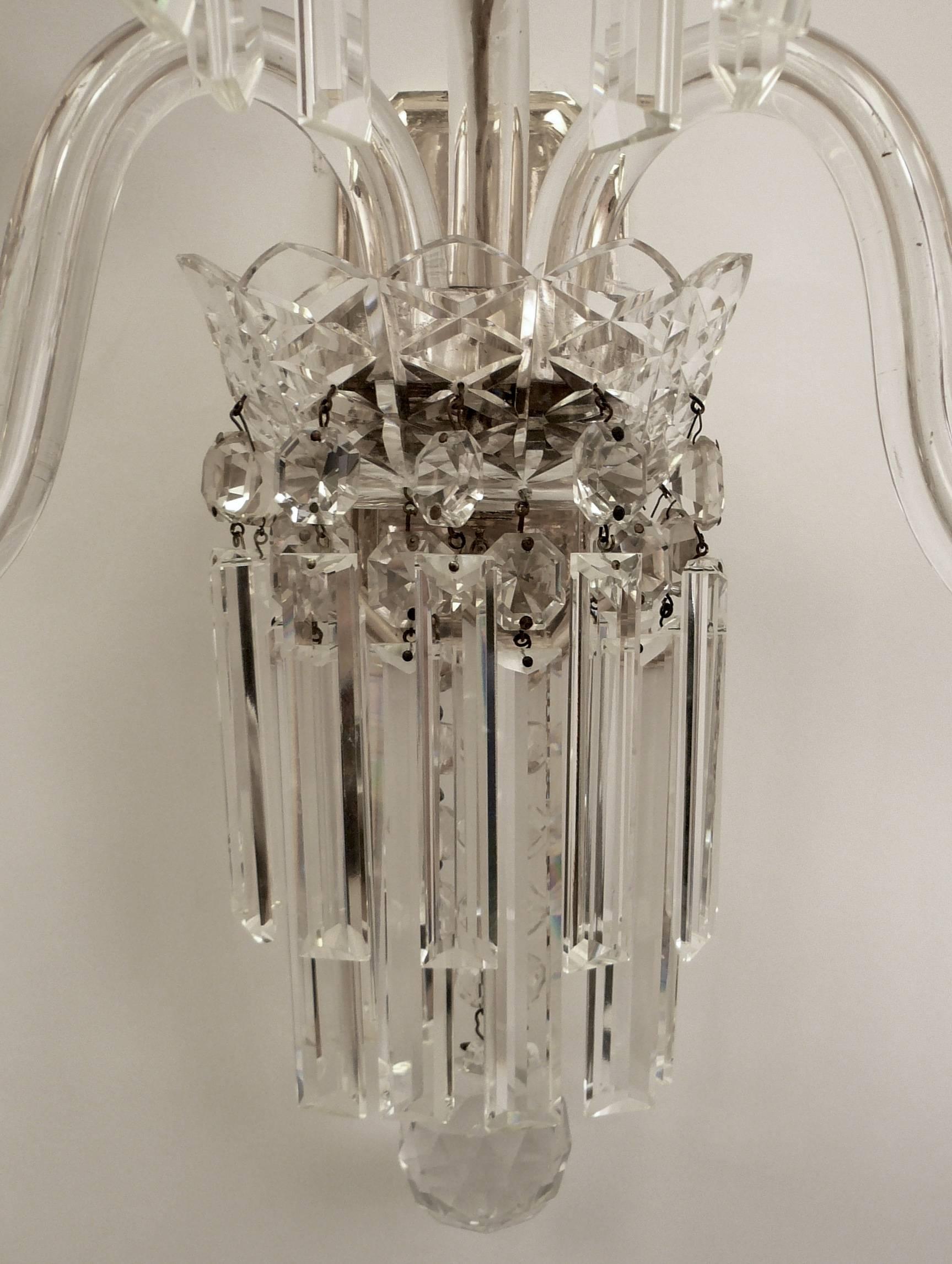 Four Very Fine Mid-19th Century English Cut Crystal Sconces, Attributed to Osler 2