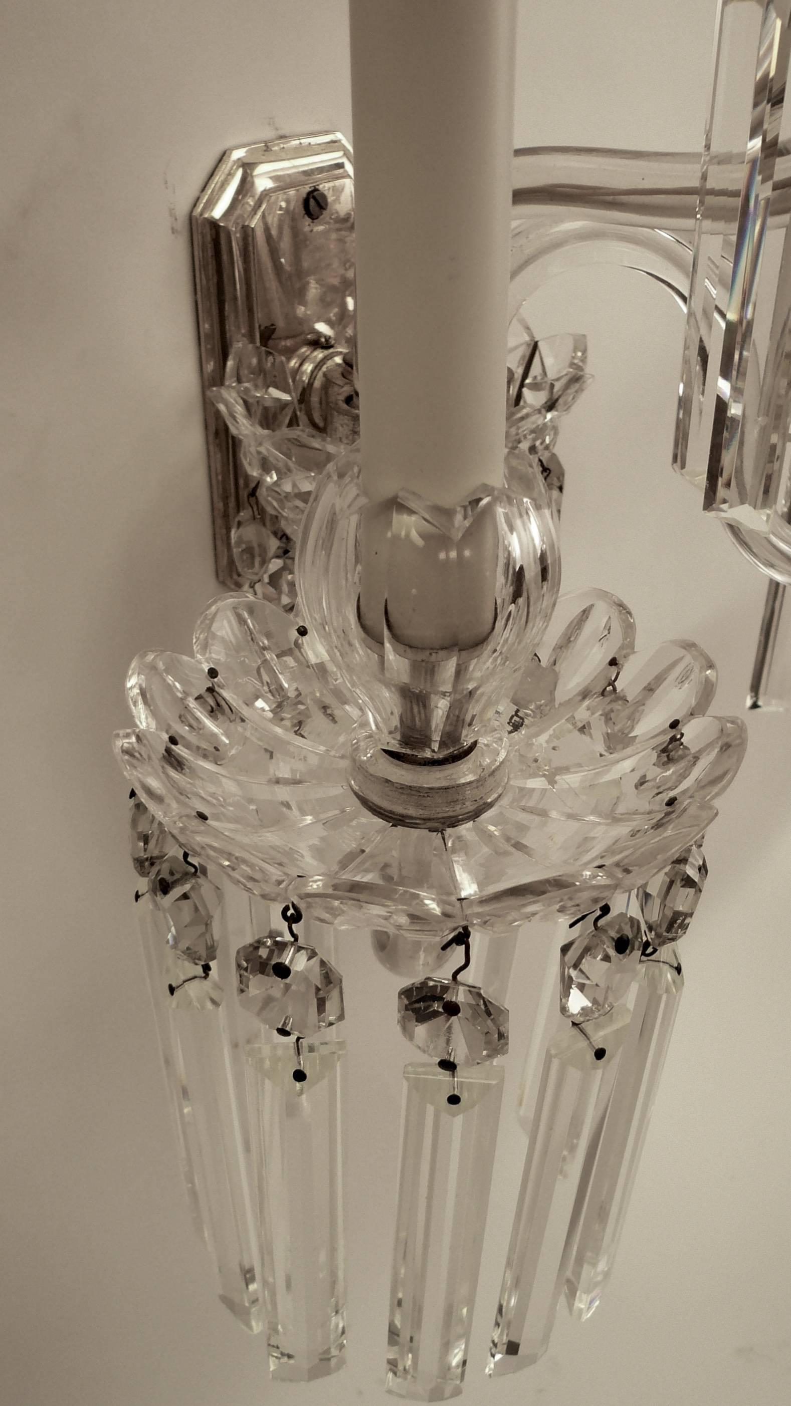 Four Very Fine Mid-19th Century English Cut Crystal Sconces, Attributed to Osler 5