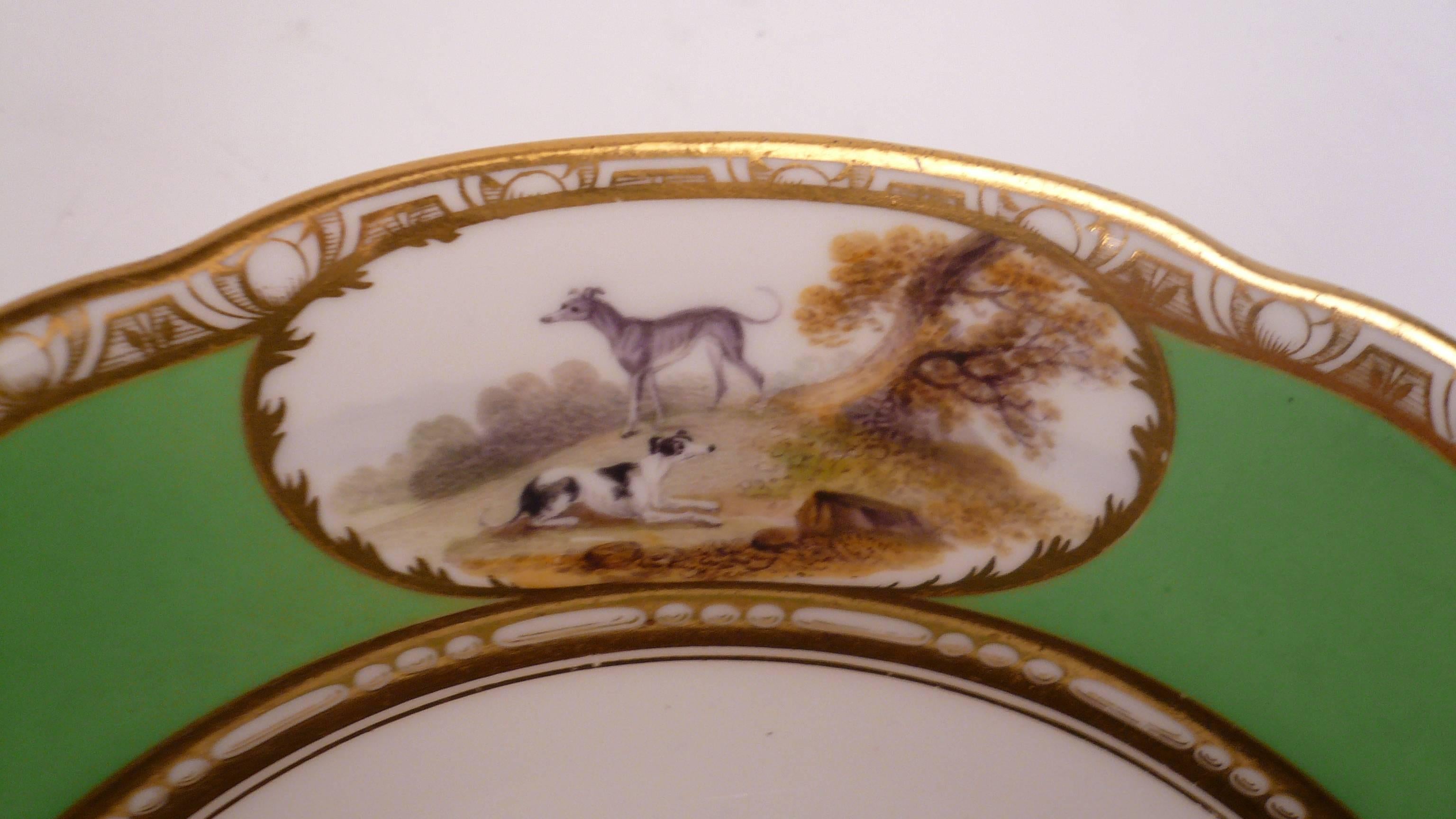 19th Century Pair of Antique English Porcelain Sporting Plates