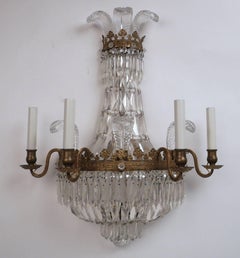 Pair Regency Style 'Prince of Wales' Plume Sconces