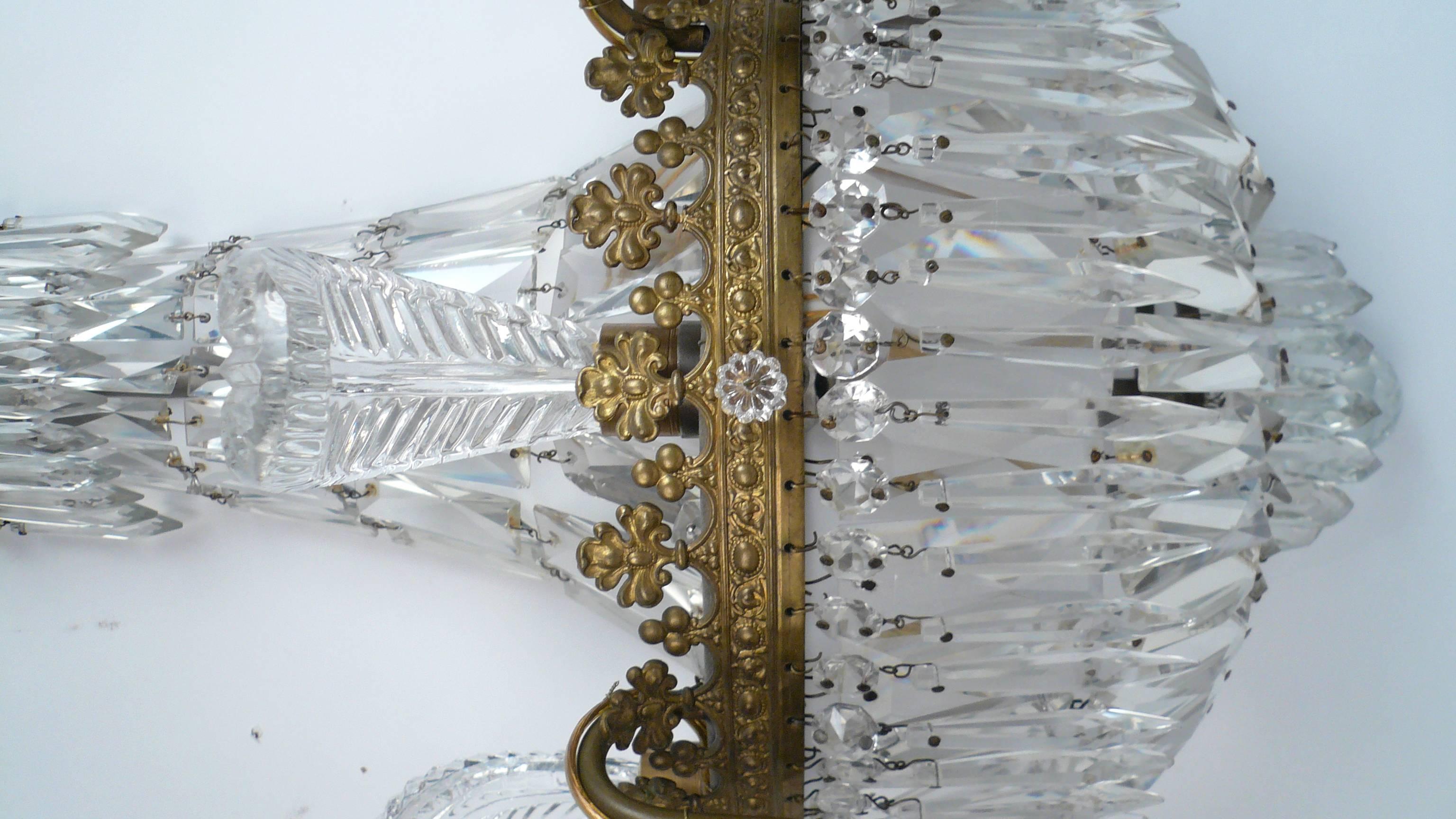 Early 20th Century Pair Regency Style 'Prince of Wales' Plume Sconces 