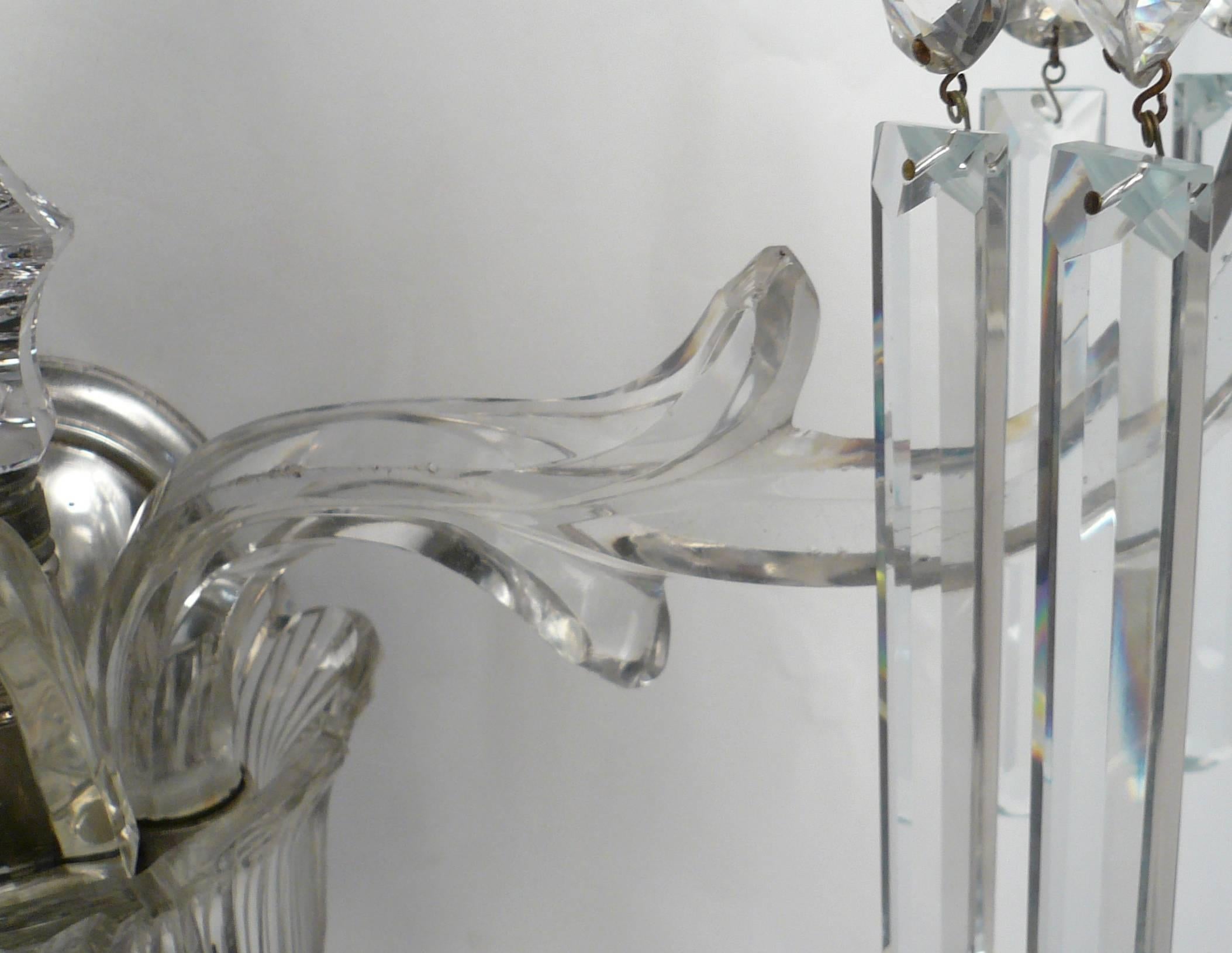 Large Scale 19th Century English Cut Crystal Single Sconce 1