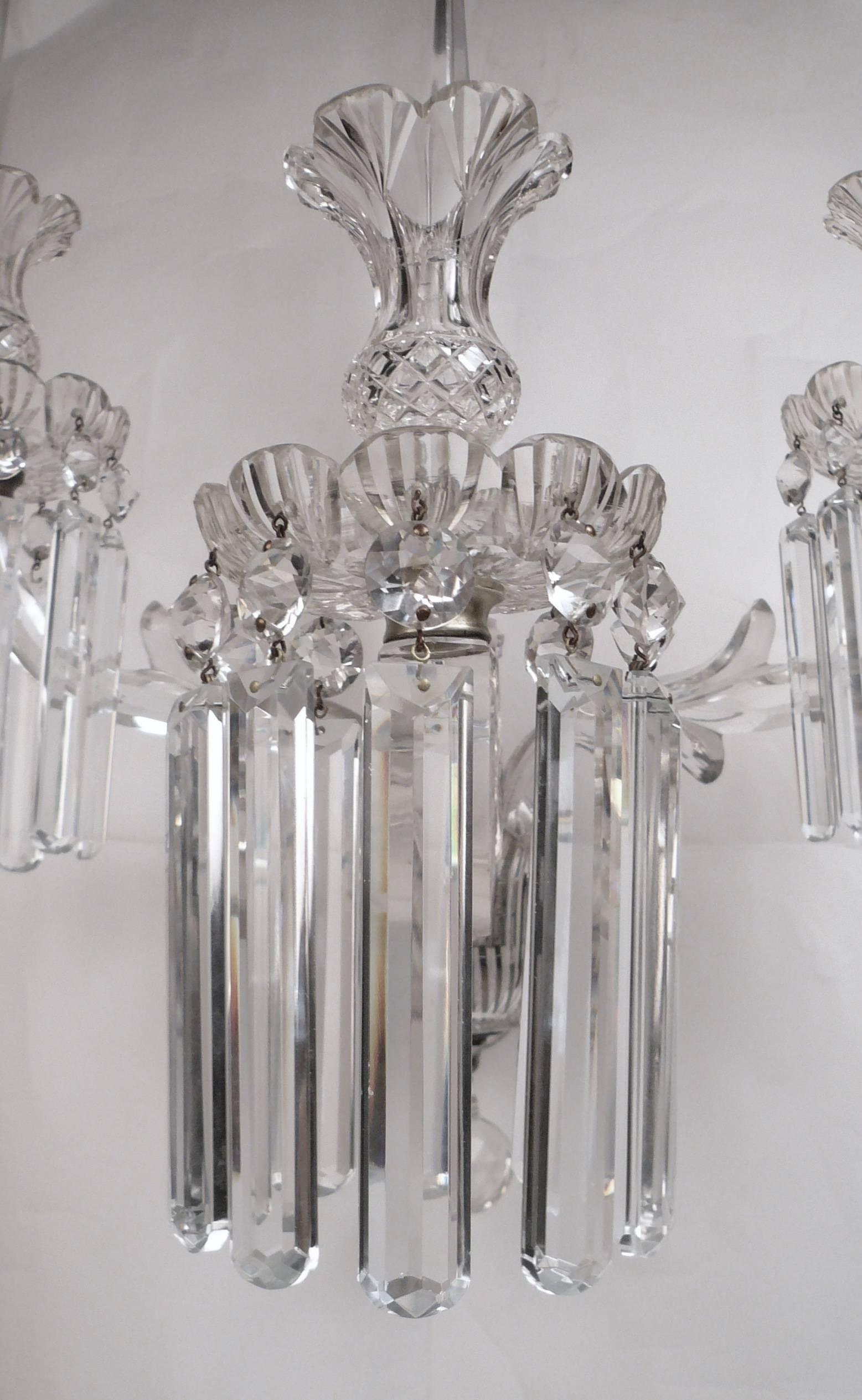 William IV Large Scale 19th Century English Cut Crystal Single Sconce