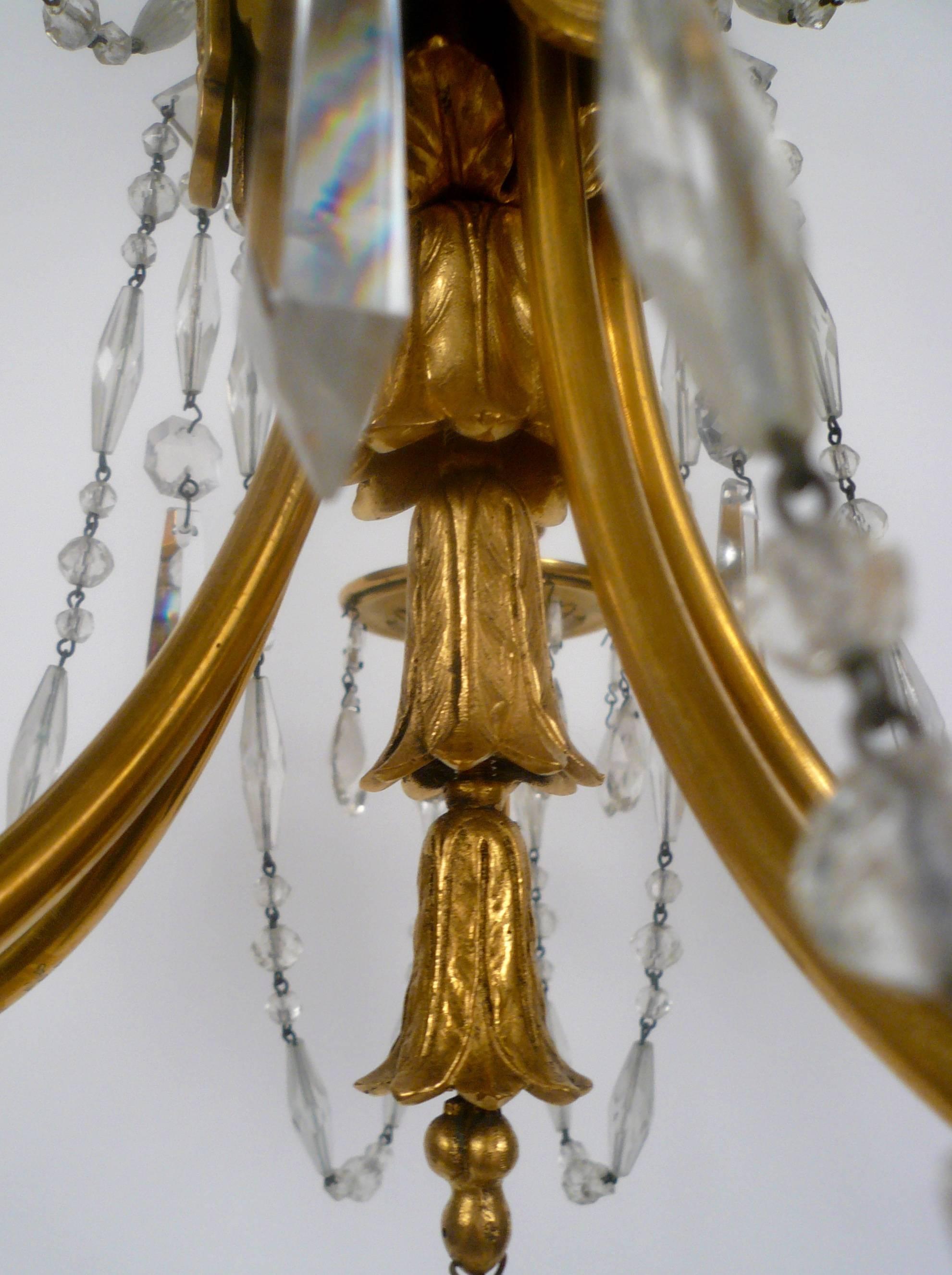 Beaux Arts Gilt Bronze and Cut Crystal Chandelier by E. F. Caldwell