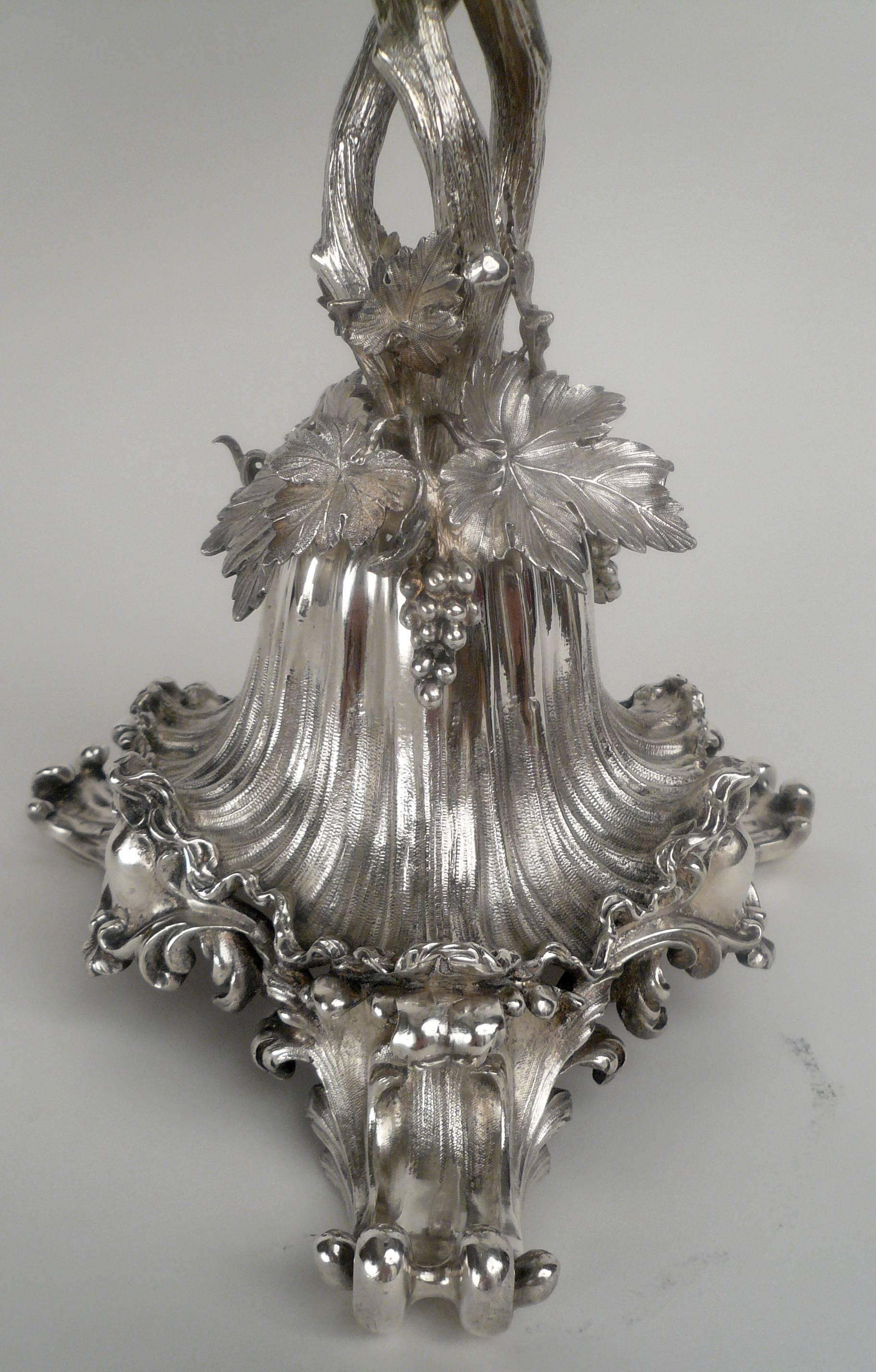 Elkington Silver Plate and Cut Crystal Epergne 3