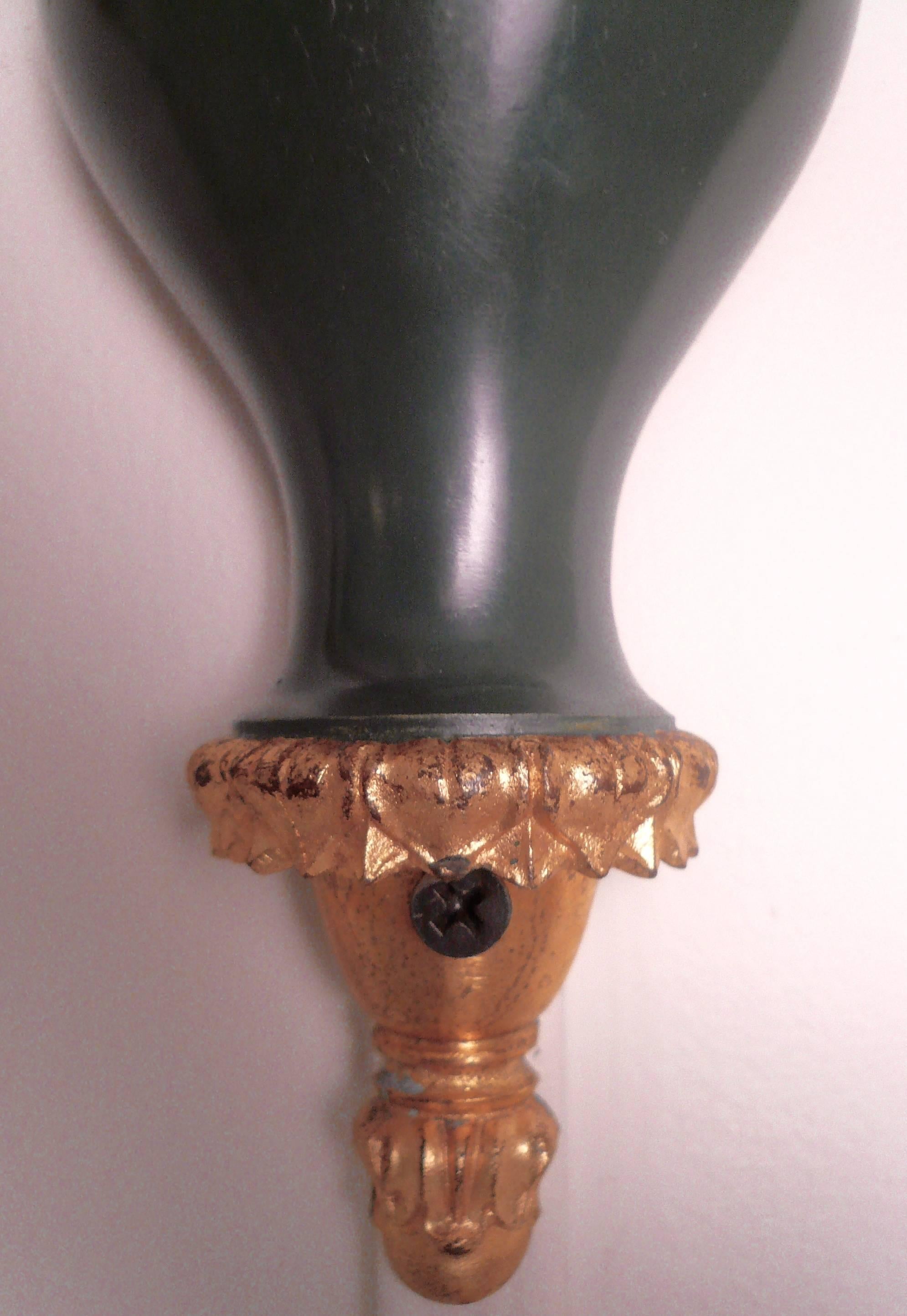 Pair of Louis XVI Style Bronze and Porcelain Sconces 1