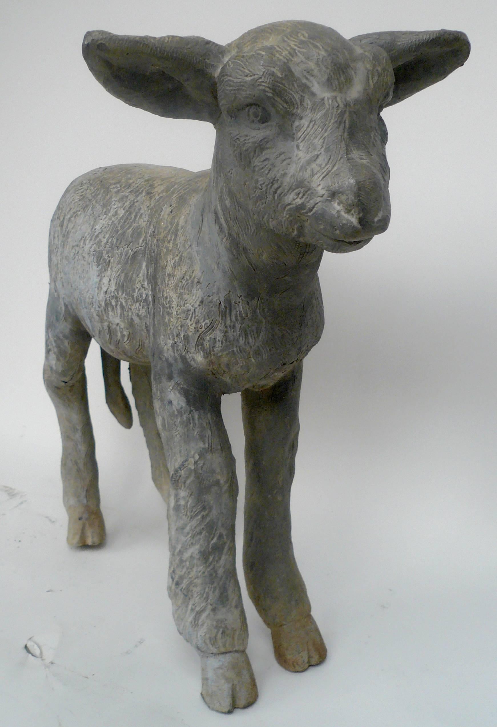 English Lead Garden Figure of a Lamb In Good Condition In Pittsburgh, PA
