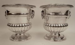 Pair of English George III Old Sheffield Plated Wine Coolers, circa 1790